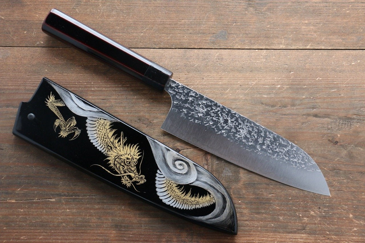 黑崎 優 雫 SG2 鎚目 三德刀  165mm 漆塗握把 - 清助刃物