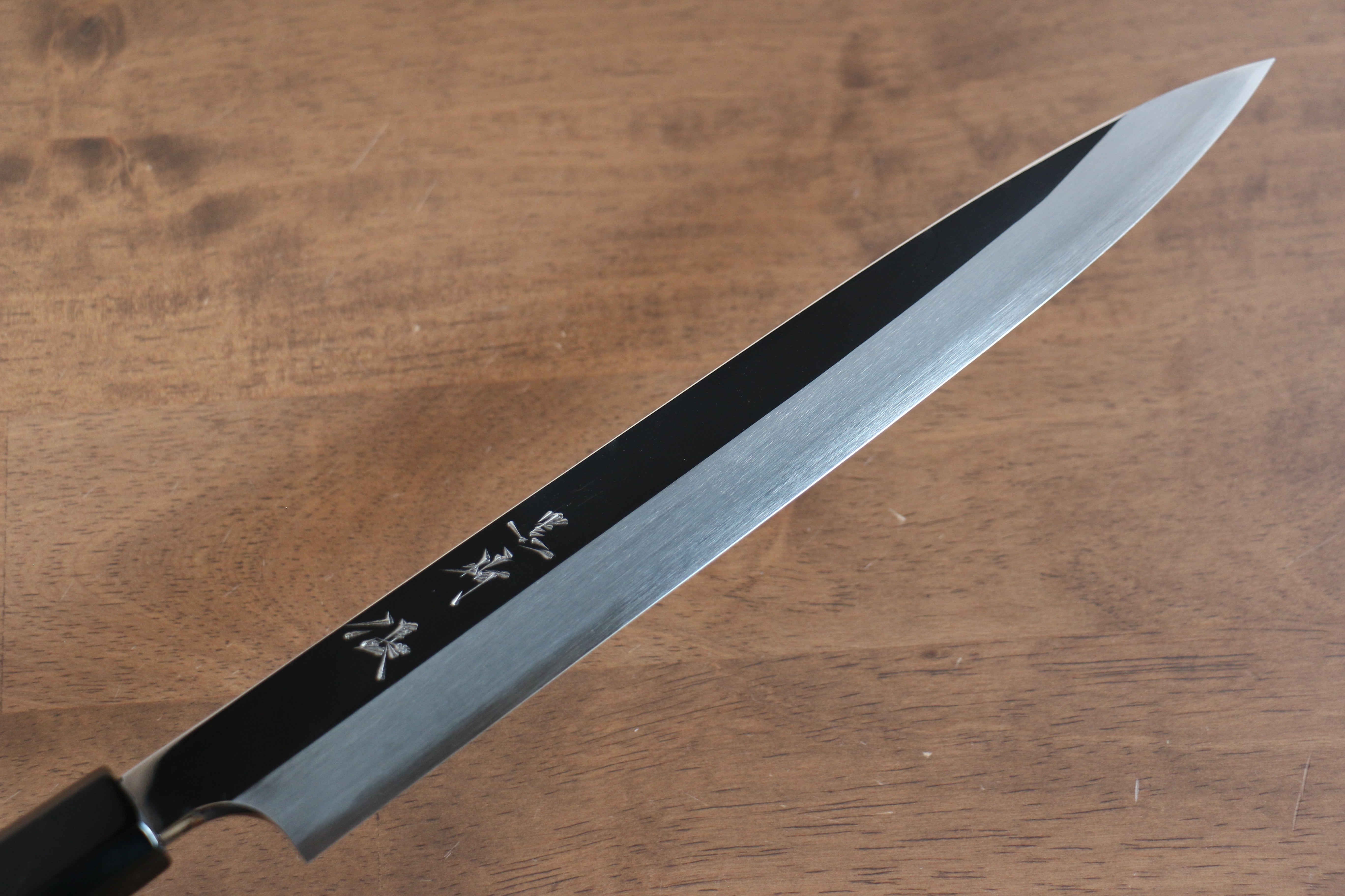 黑崎 優 青鋼二號 鏡面處理 柳刃  270mm 黑檀（兩側帶水牛環型設計） 握把 - 清助刃物