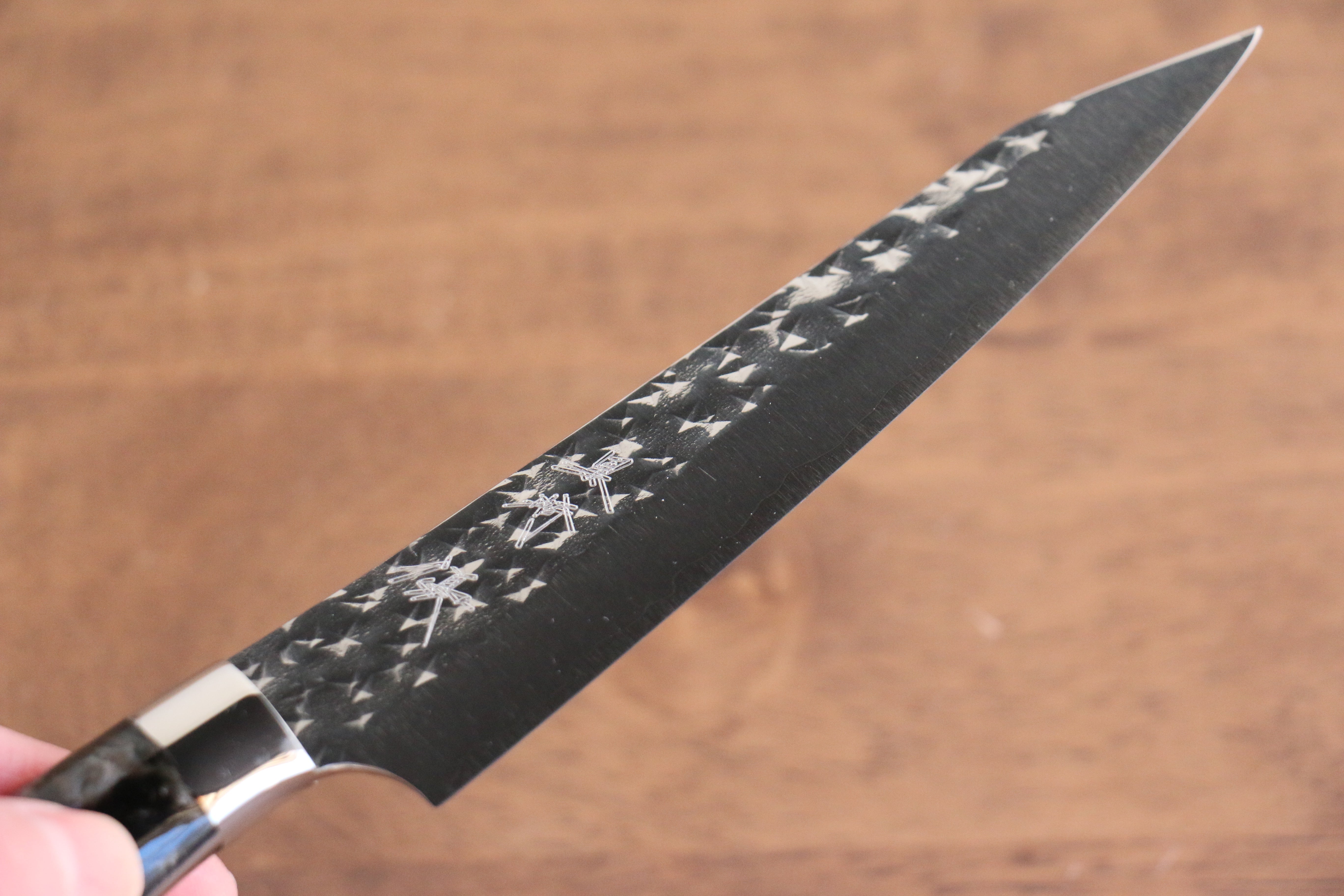 黑崎 優 閃光 銳 SG2 鎚目 多用途小刀  130mm 黑壓克力 握把 - 清助刃物