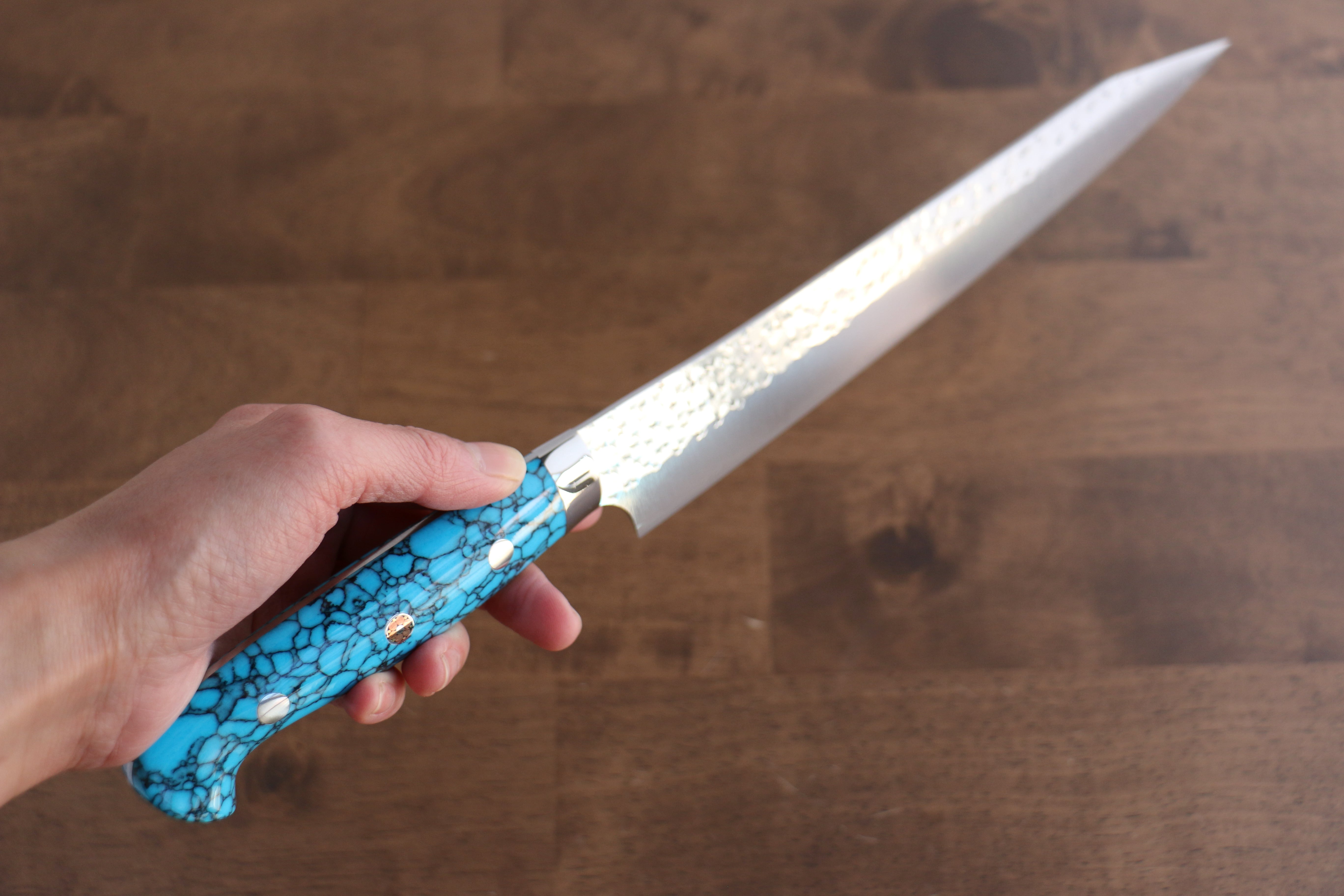 黑崎 優 閃光 銳 SG2 鎚目 筋引  240mm 土耳其石 握把 - 清助刃物