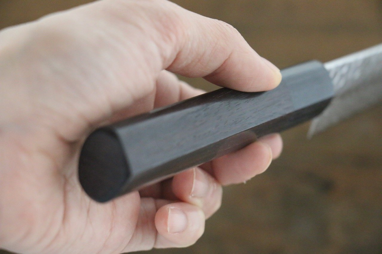 堺 孝行 AUS10 45層大馬士革紋 多用途小刀  150mm 紫檀木握把 - 清助刃物