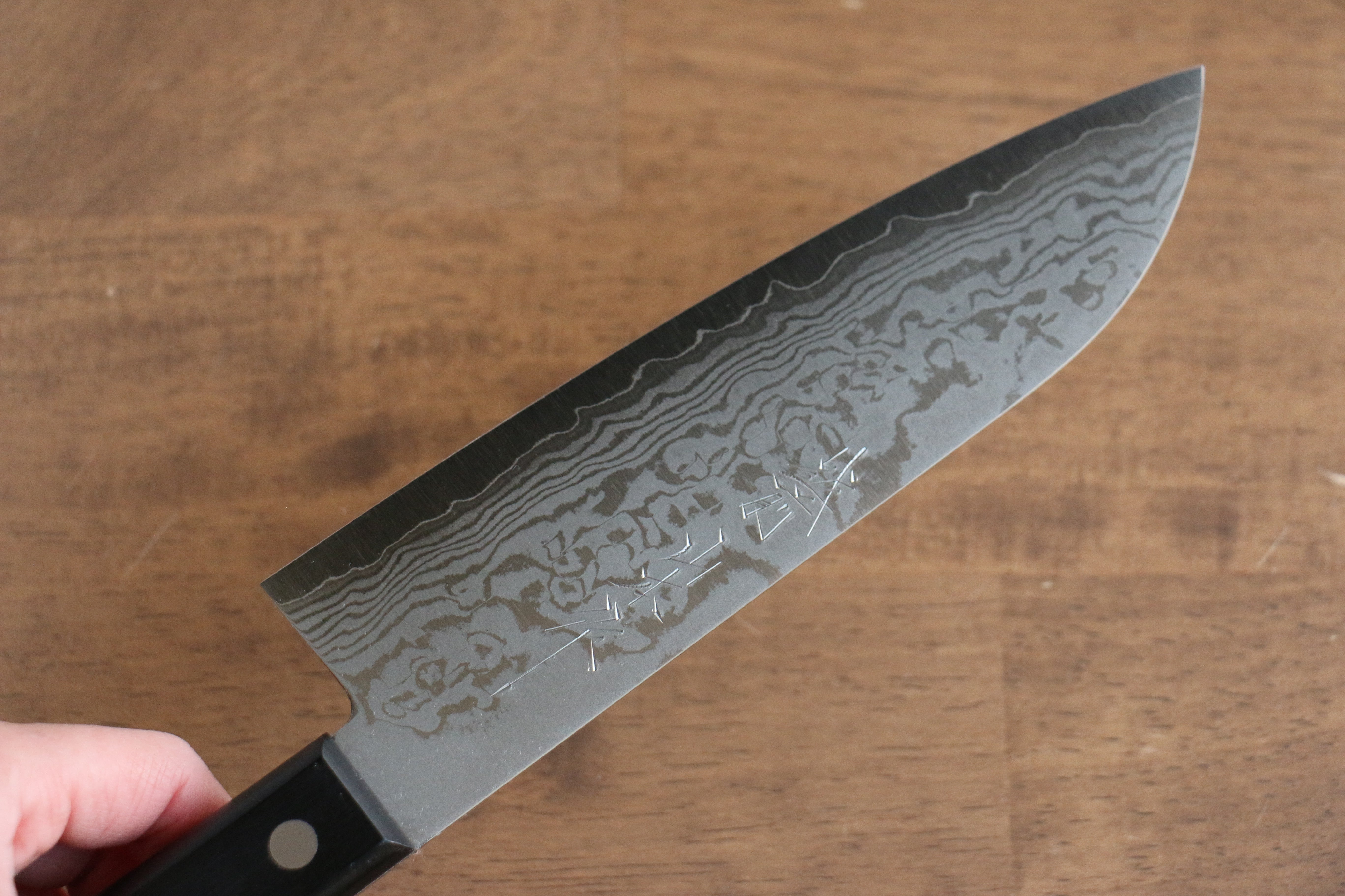 山本 直 VG10 大馬士革紋 三德刀  170mm 黑合成木 握把 - 清助刃物