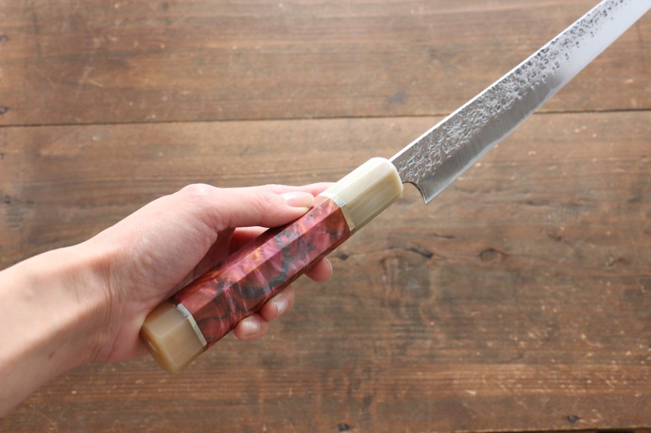 黑崎 優 雫 SG2 先丸蛸引  270mm 大理石（口輪：水牛環型設計）握把 - 清助刃物