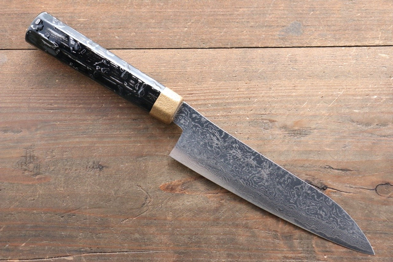 黑崎 優 SG2 大馬士革紋 小三德刀  155mm 金漆塗握把 - 清助刃物