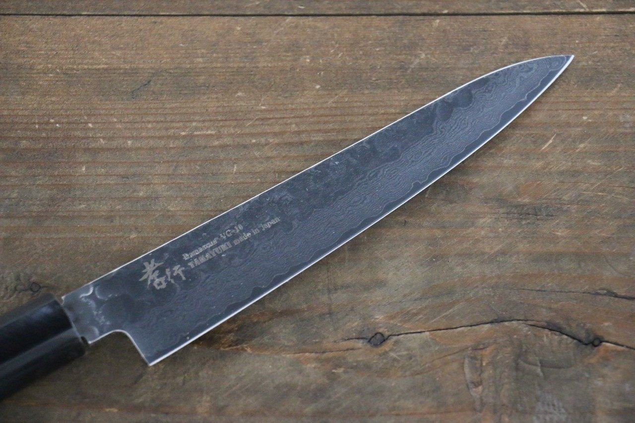 堺 孝行 VG10 33層大馬士革紋 鎚目 多用途小刀  150mm 銀漆塗握把 附刀鞘 - 清助刃物