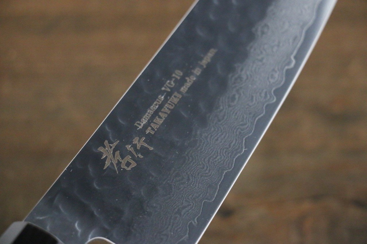 堺 孝行 VG10 33層大馬士革紋 鎚目 三德刀  170mm 銀漆塗握把 附刀鞘 - 清助刃物