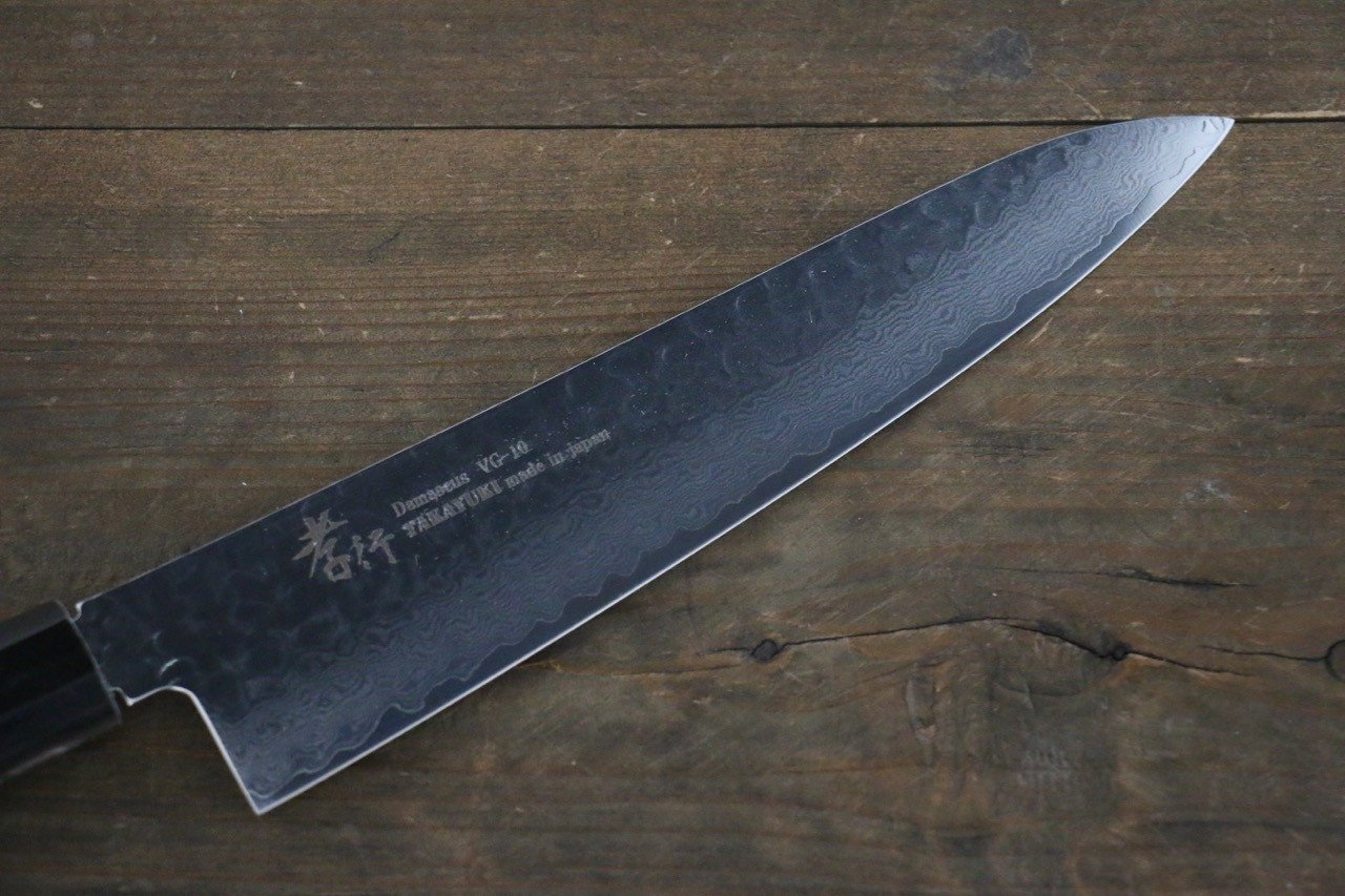 堺 孝行 VG10 33層大馬士革紋 鎚目 牛刀  210mm 銀漆塗握把 附刀鞘 - 清助刃物