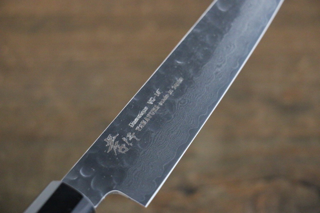 堺 孝行 VG10 33層 大馬士革紋 鎚目 多用途小刀  150mm 青漆塗握把 - 清助刃物