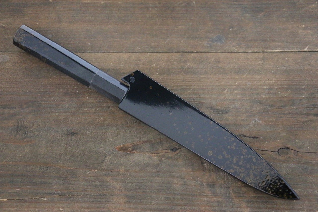 堺 孝行 VG10 33層大馬士革紋 鎚目 多用途小刀  150mm 金漆塗握把 附刀鞘 - 清助刃物