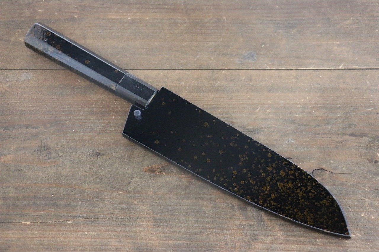 堺 孝行 VG10 33層大馬士革紋 鎚目 三德刀  170mm 金漆塗握把 附刀鞘 - 清助刃物