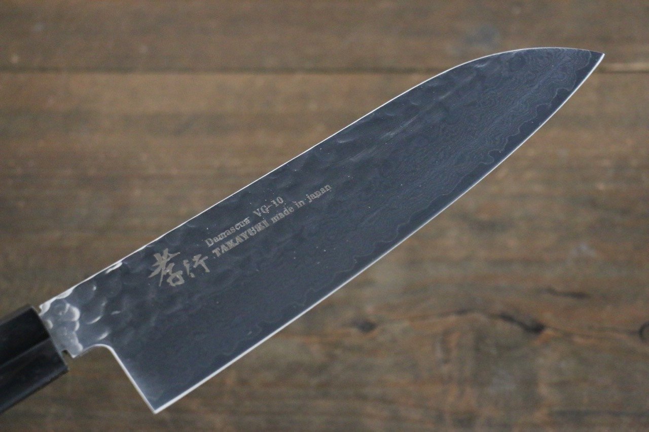 堺 孝行 VG10 33層大馬士革紋 鎚目 三德刀  170mm 金漆塗握把 附刀鞘 - 清助刃物