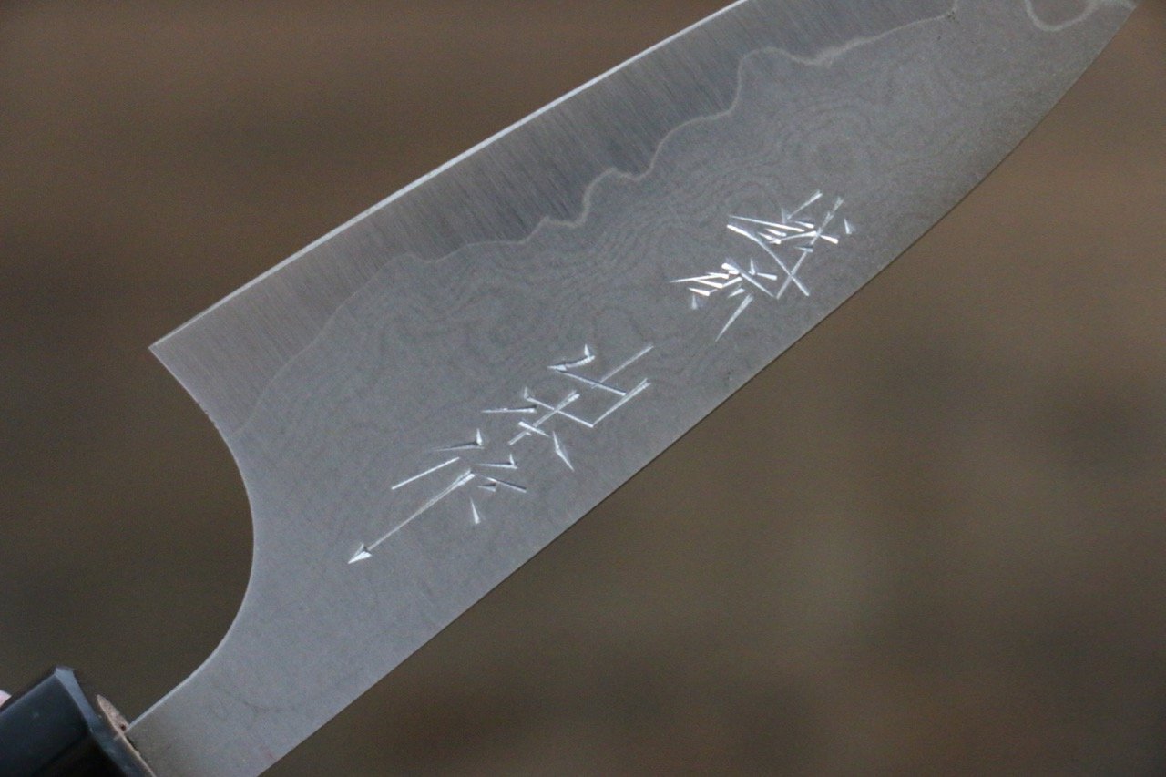 山本 直 VG10 大馬士革紋 多用途小刀  150mm 紫杉木握把 - 清助刃物