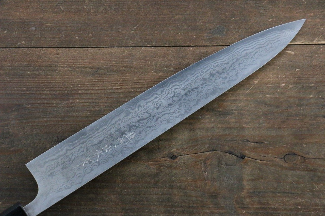 山本 直 VG10 大馬士革紋 筋引  270mm 紫杉木握把 - 清助刃物