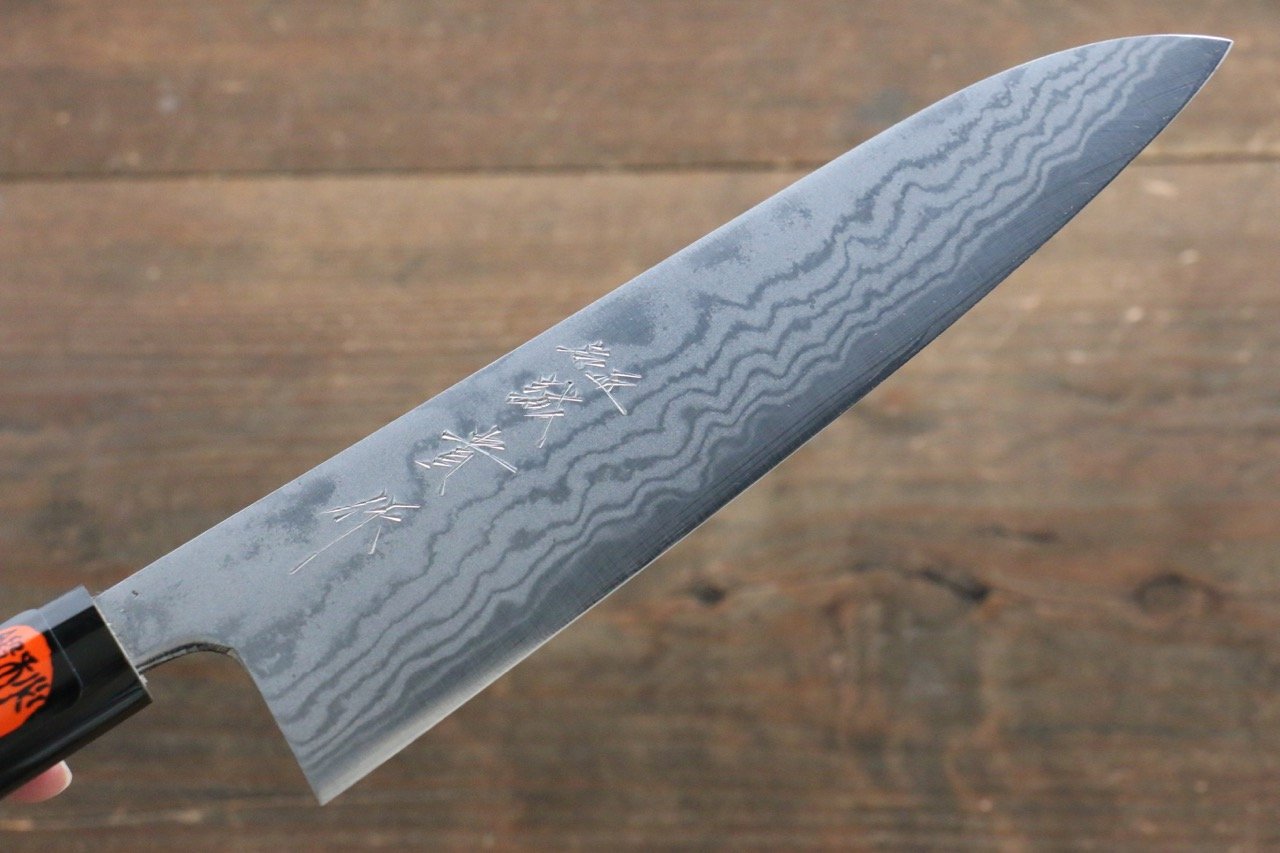 田中 誠貴 青鋼二號 17層大馬士革紋 大馬士革紋 牛刀  180mm 木蘭握把 - 清助刃物