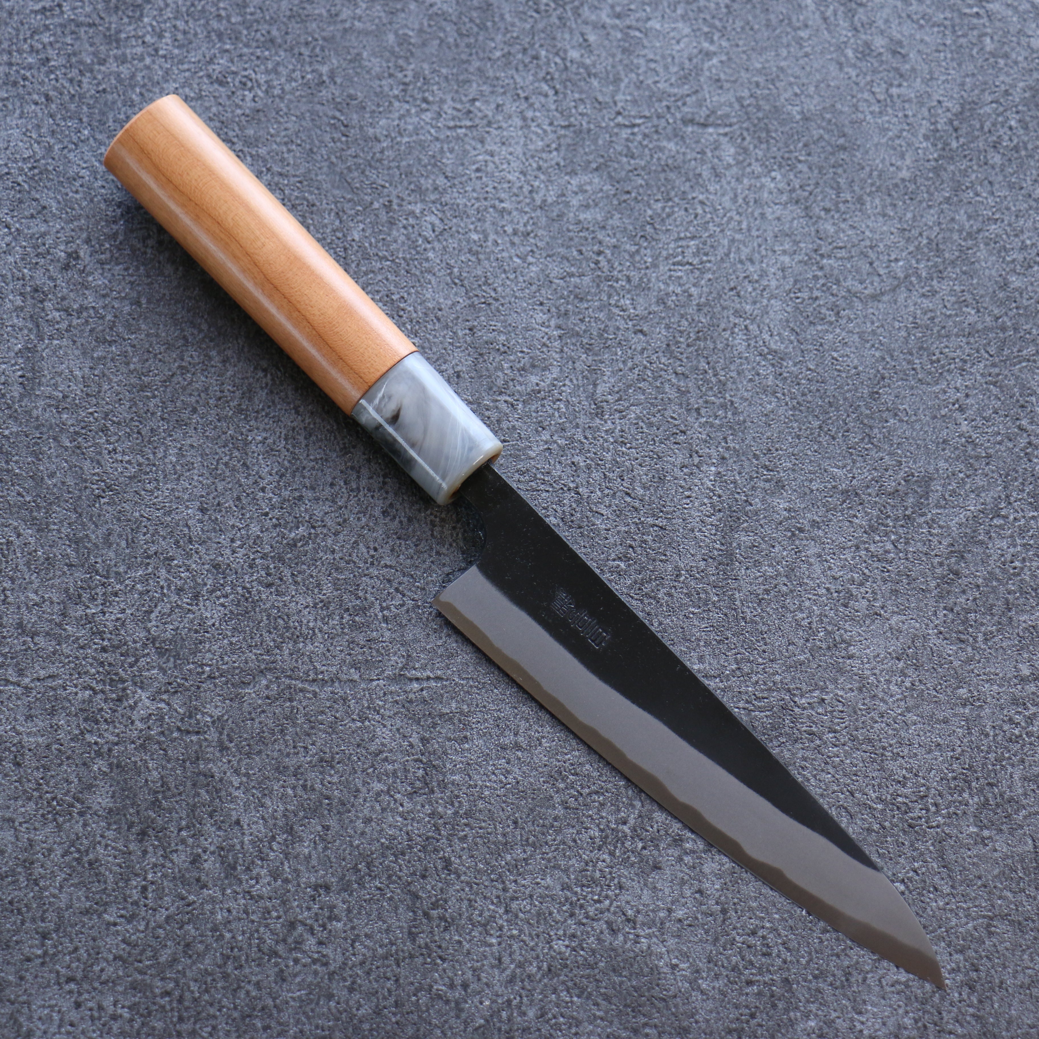 山本 直 白鋼二號 黑打 多用途小刀  135mm 櫻桃木 握把 - 清助刃物