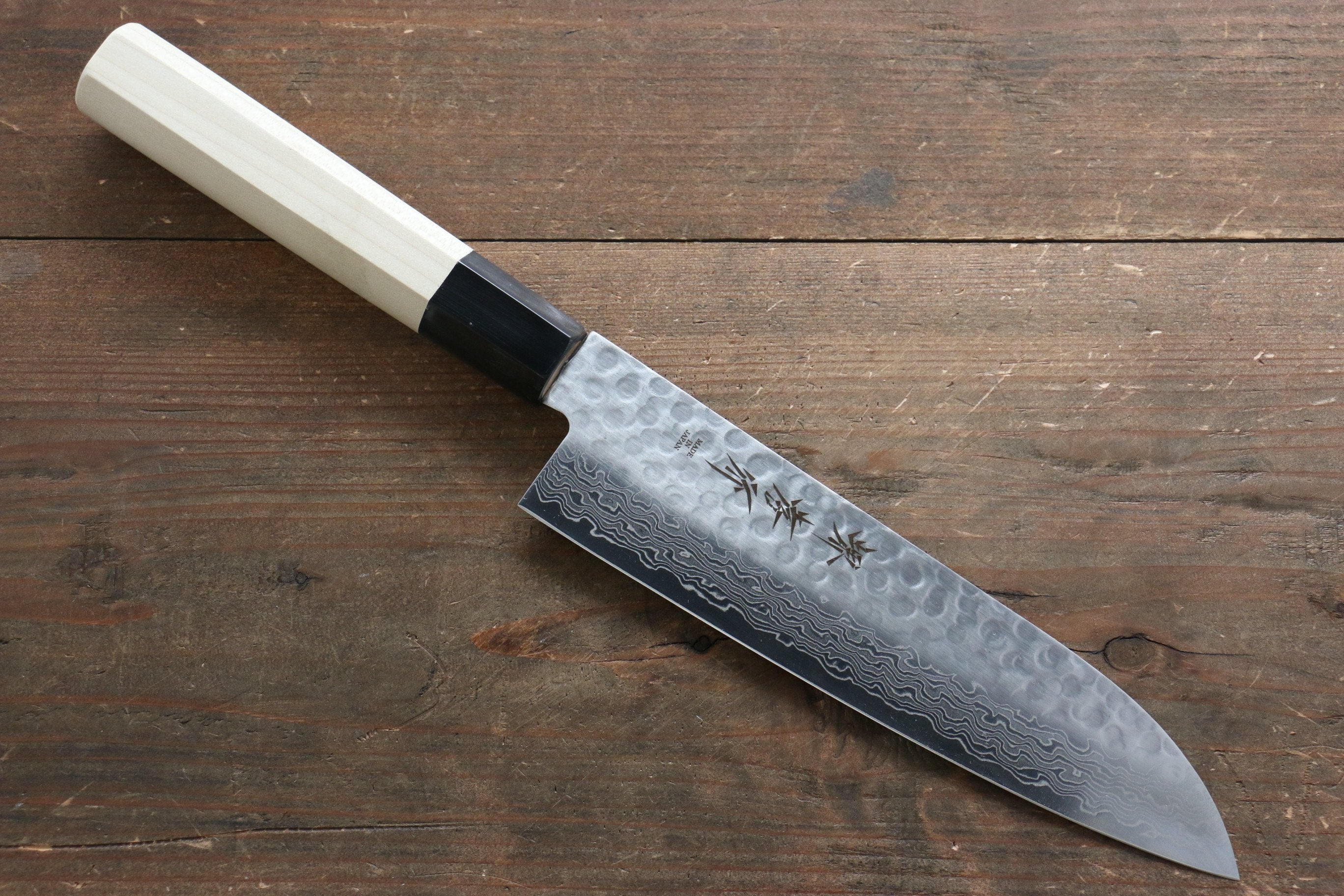 堺 孝行 AUS10 45層大馬士革紋 三德刀  180mm 木蘭握把 - 清助刃物