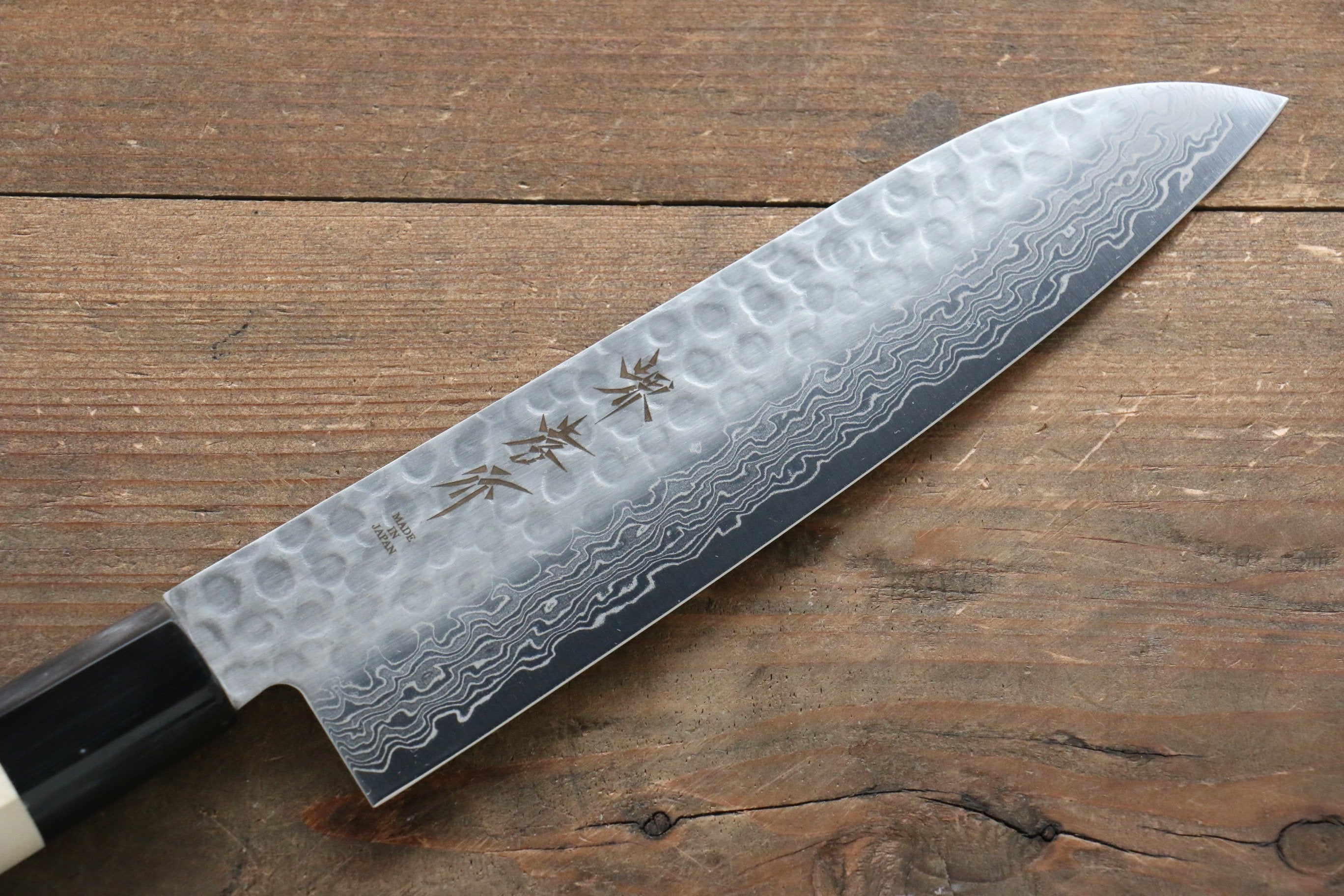 堺 孝行 AUS10 45層大馬士革紋 三德刀  180mm 木蘭握把 - 清助刃物