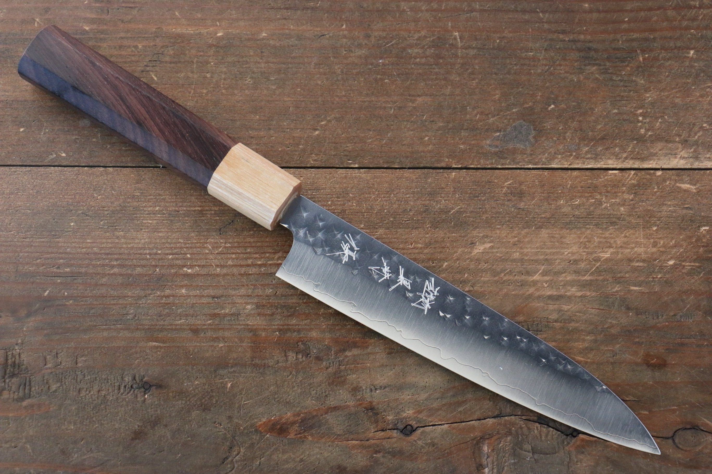 黑崎 優 閃光 SG2 鎚目 多用途小刀  150mm 紫檀木 握把 - 清助刃物