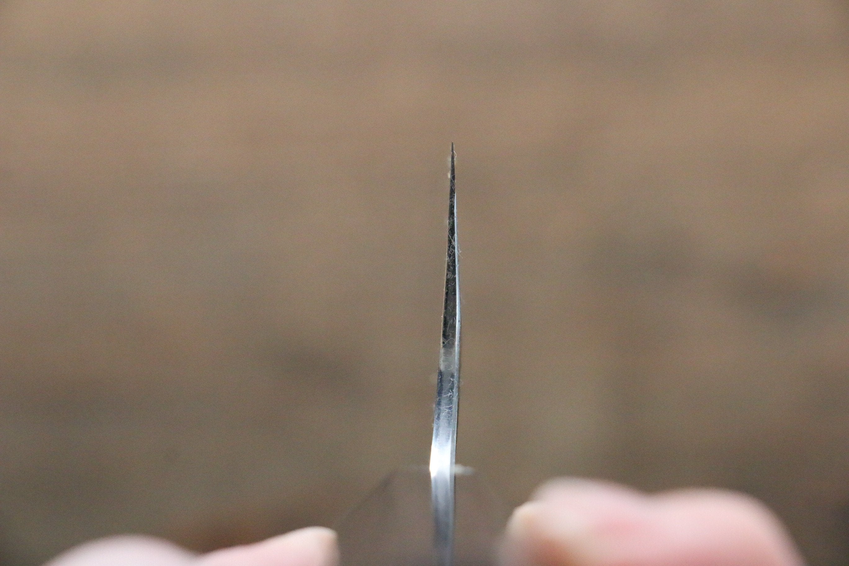 清助 【左撇子用】 青鋼二號 鎚目 黑打 牛刀 240mm 紫檀木 握把 - 清助刃物