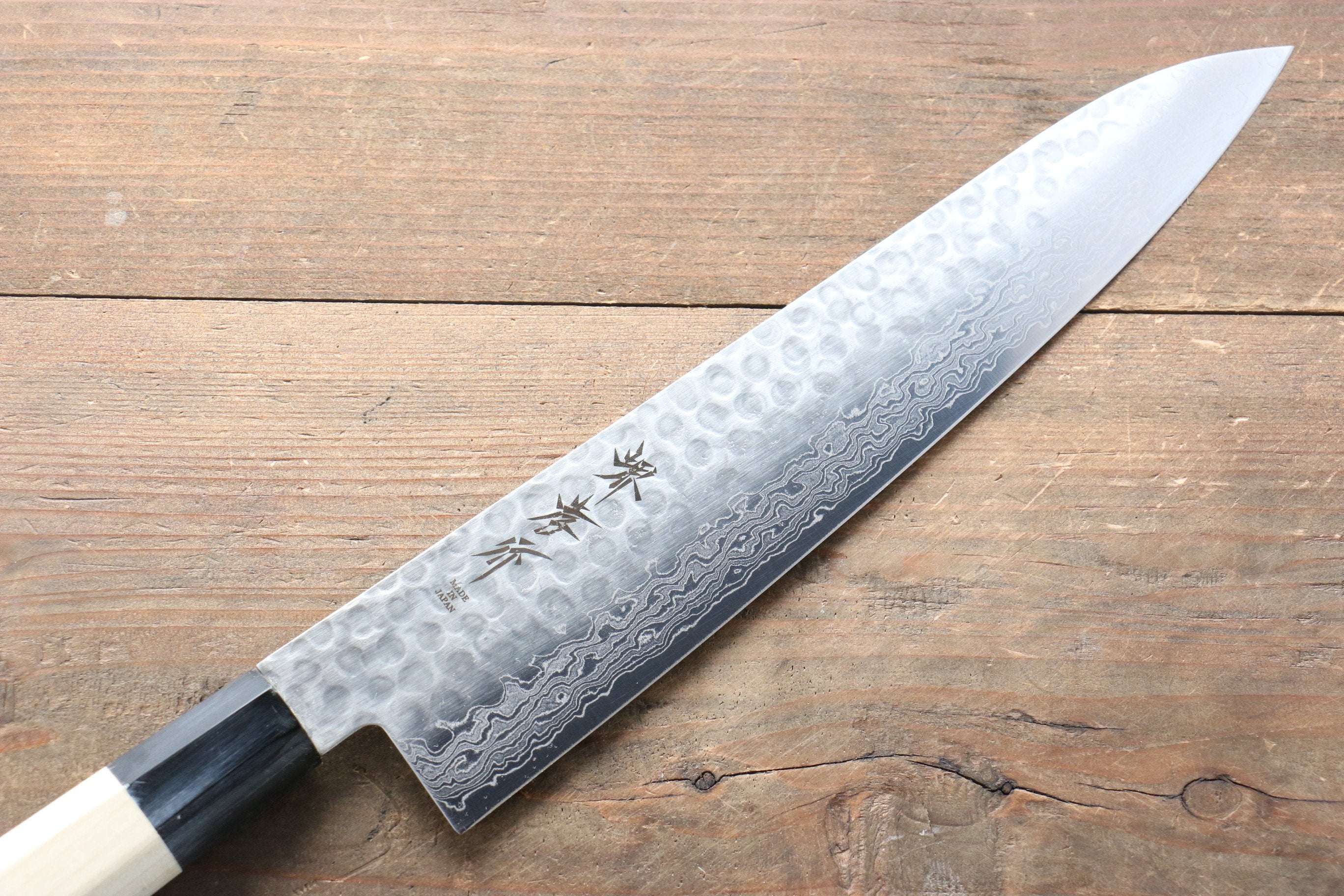 堺 孝行 AUS10 45層大馬士革紋 牛刀  240mm 木蘭握把 - 清助刃物