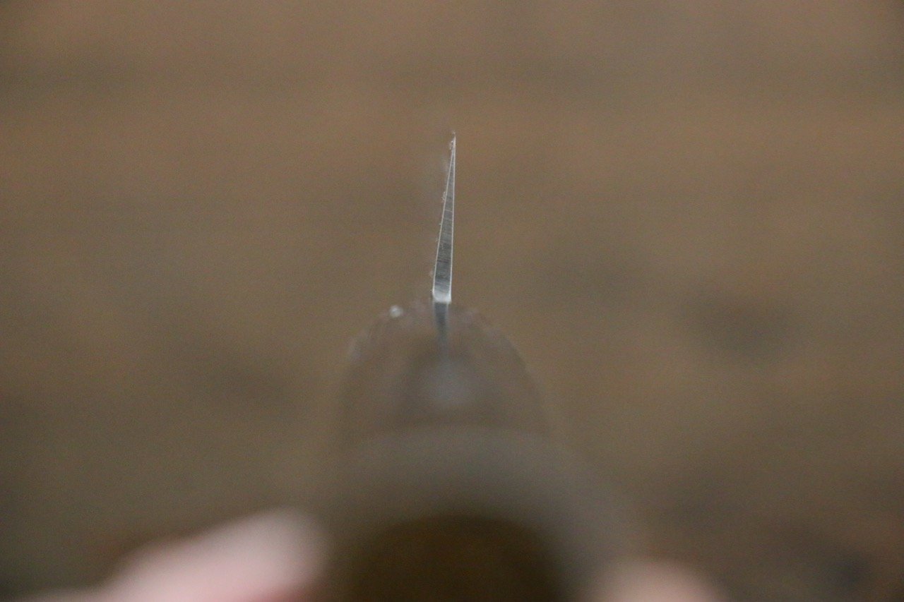 堺 孝行 AUS10 45層大馬士革紋 鎚目 筋引  240mm 金漆塗握把 附刀鞘 - 清助刃物