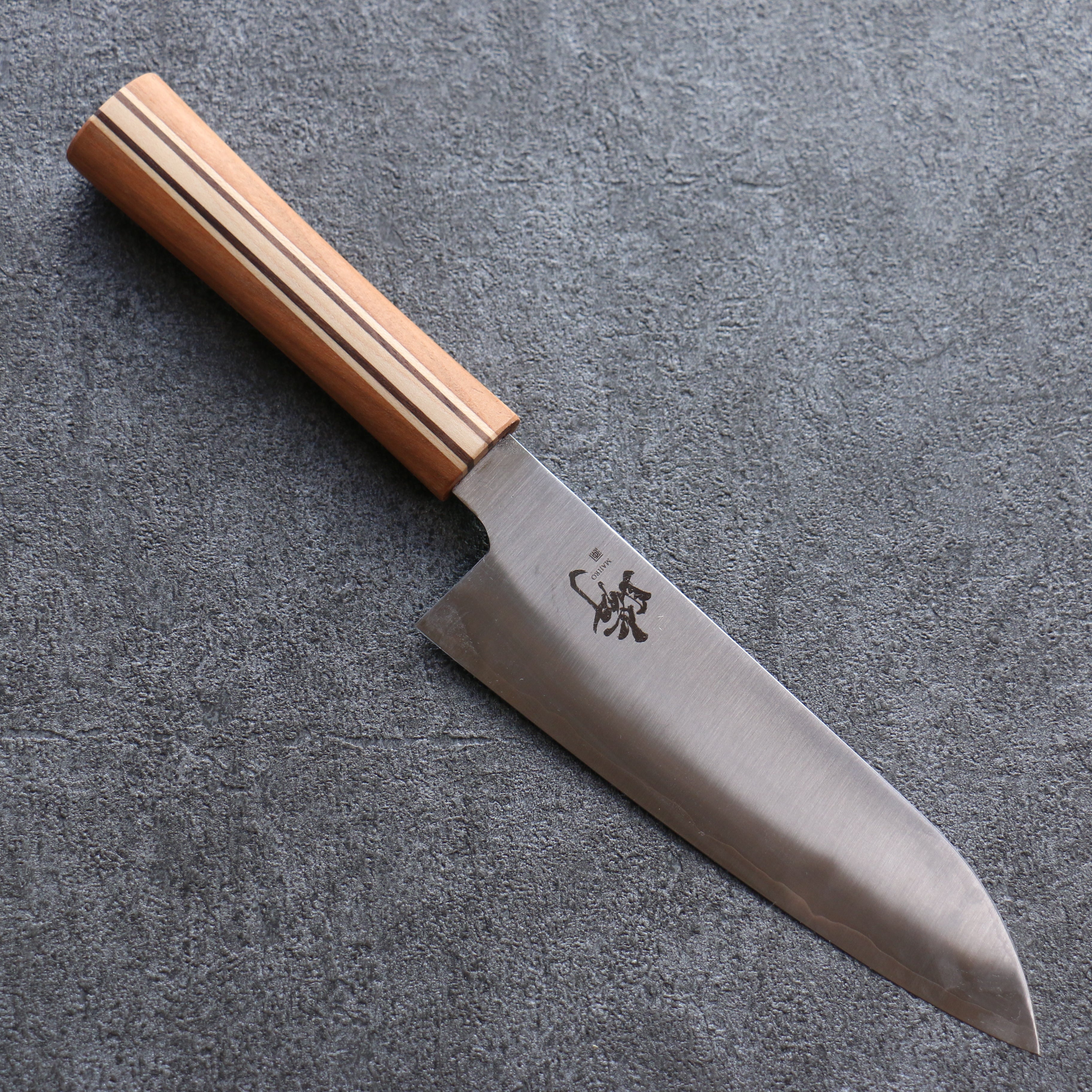 田中 誠貴 瞬 銀三鋼 三德刀  165mm 楓櫻核桃木複合材 握把 - 清助刃物