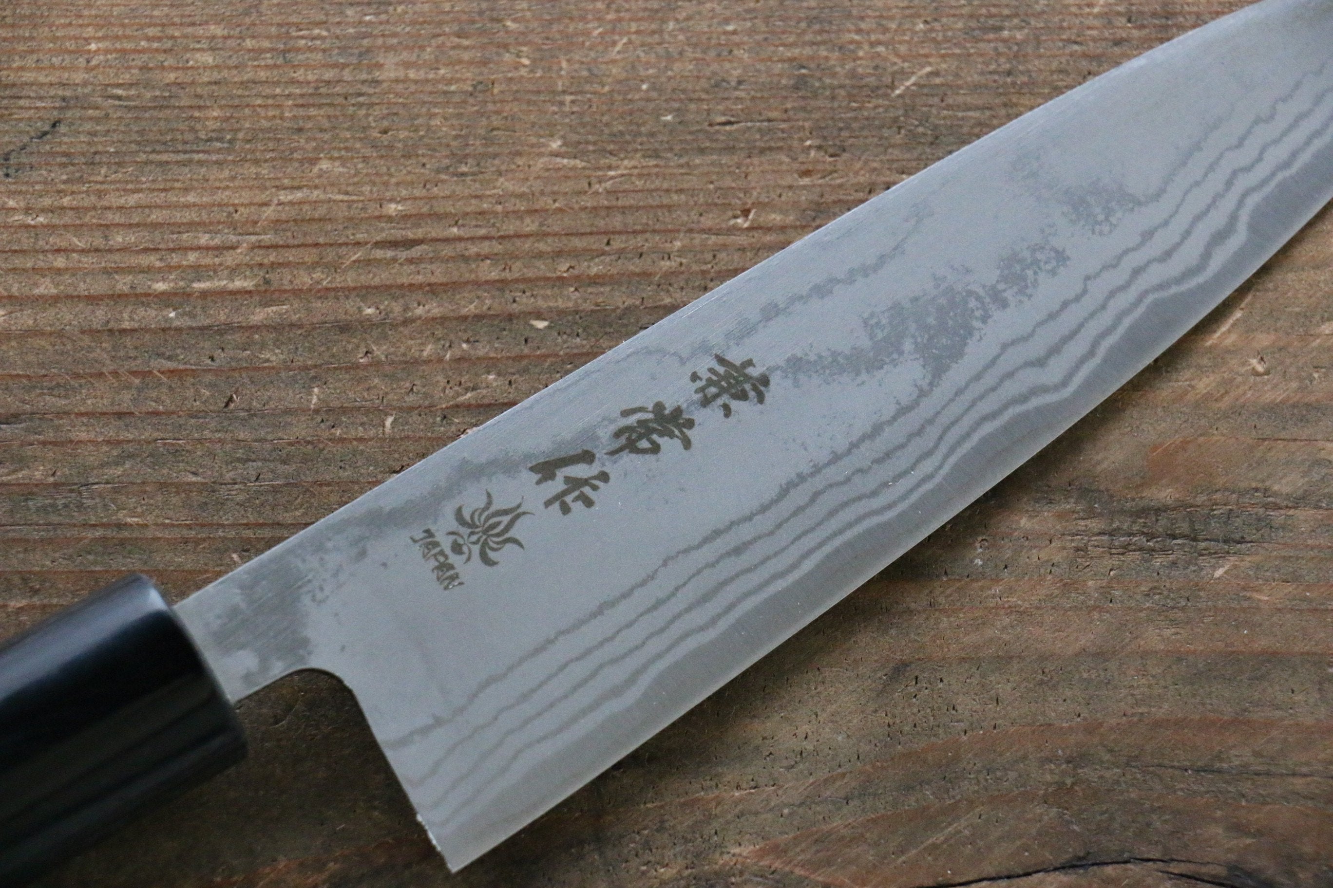 兼常 青鋼二號 大馬士革紋 多用途小刀  135mm 紫檀木 握把 - 清助刃物