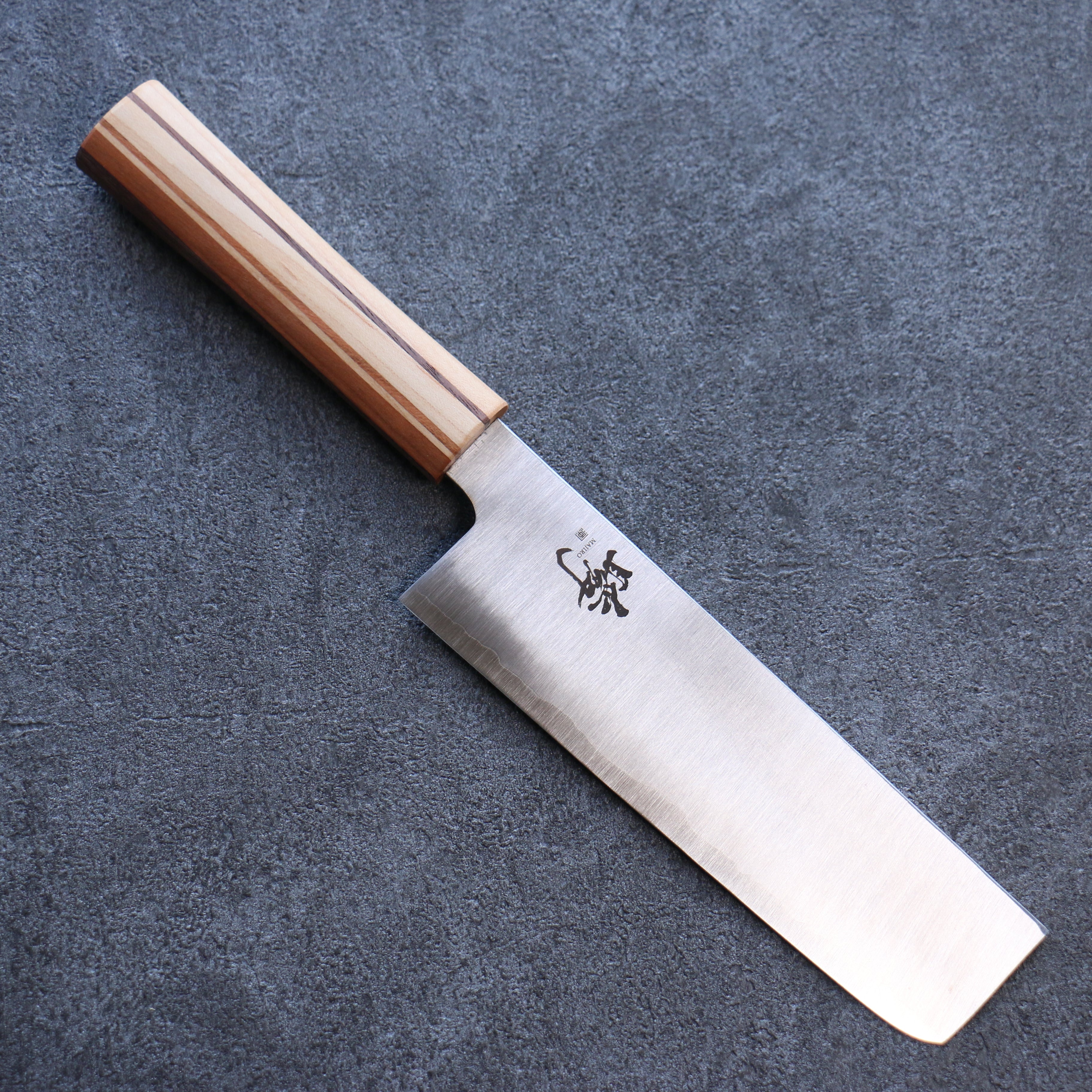 田中 誠貴 瞬 銀三鋼 菜切  165mm 楓櫻核桃木複合材 握把 - 清助刃物