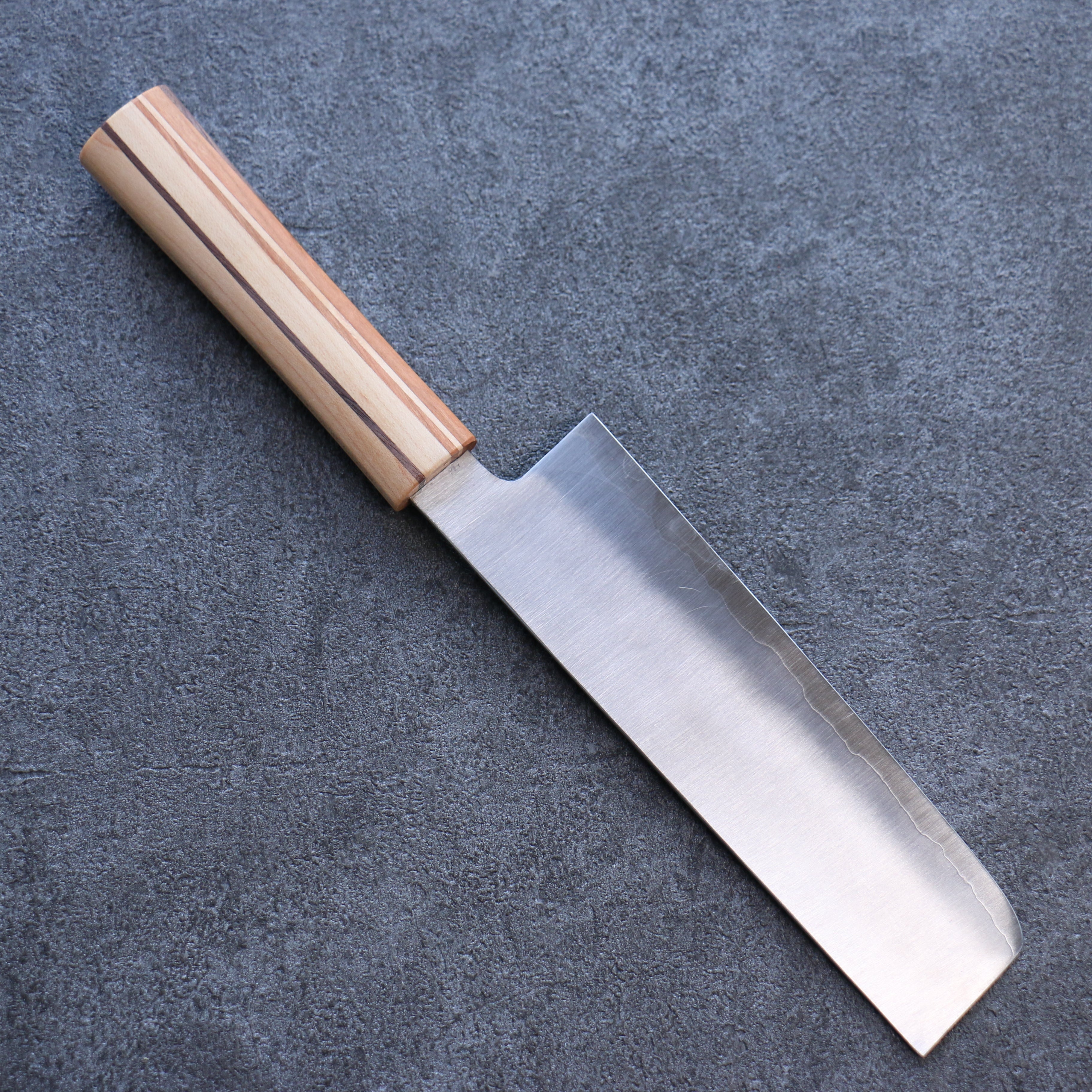 田中 誠貴 瞬 銀三鋼 菜切  165mm 楓櫻核桃木複合材 握把 - 清助刃物