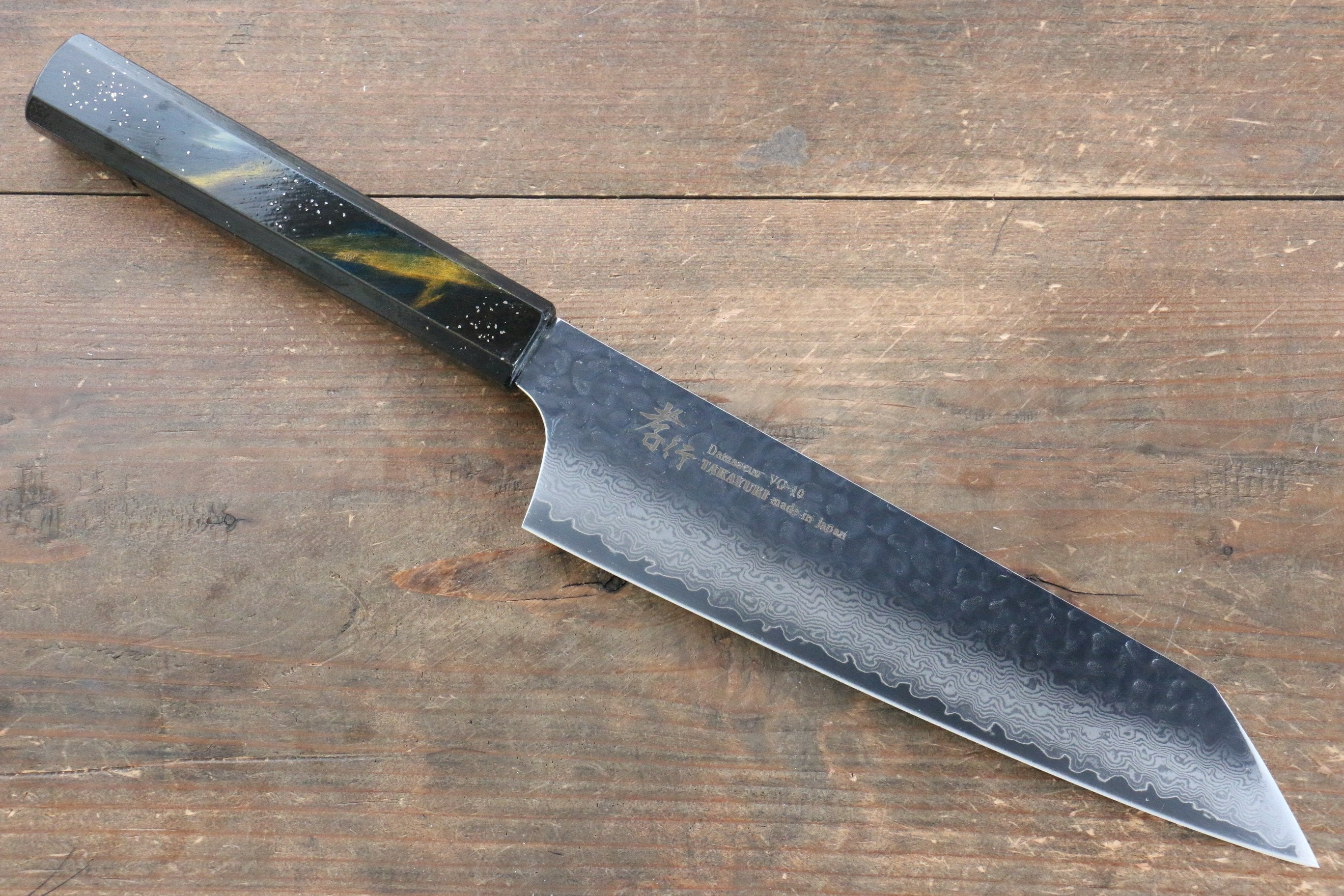 堺 孝行 VG10 33層大馬士革紋 劍型牛刀  190mm 櫟木漆塗（彩宇）握把 - 清助刃物