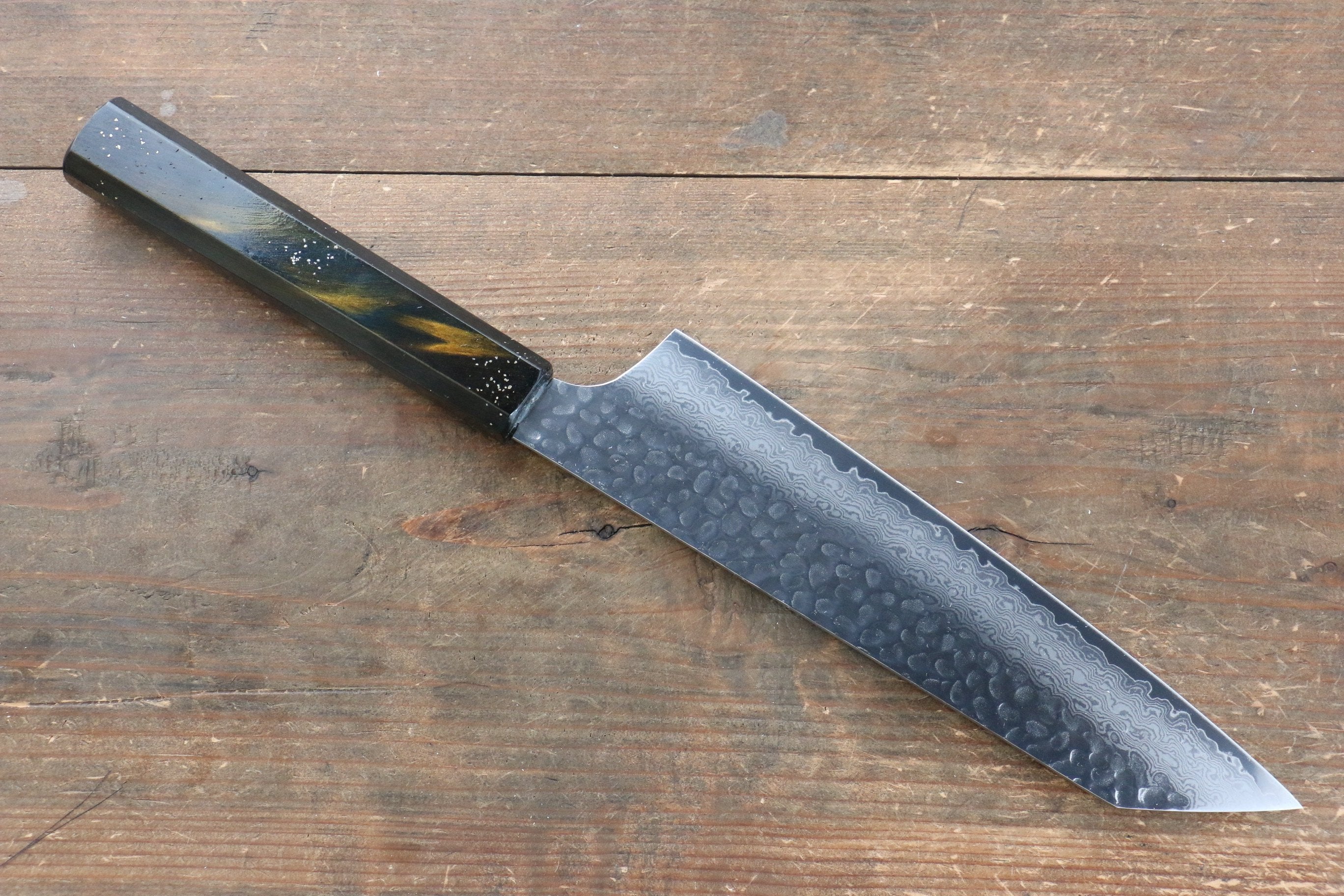 堺 孝行 VG10 33層大馬士革紋 劍型牛刀  190mm 櫟木漆塗（彩宇）握把 - 清助刃物