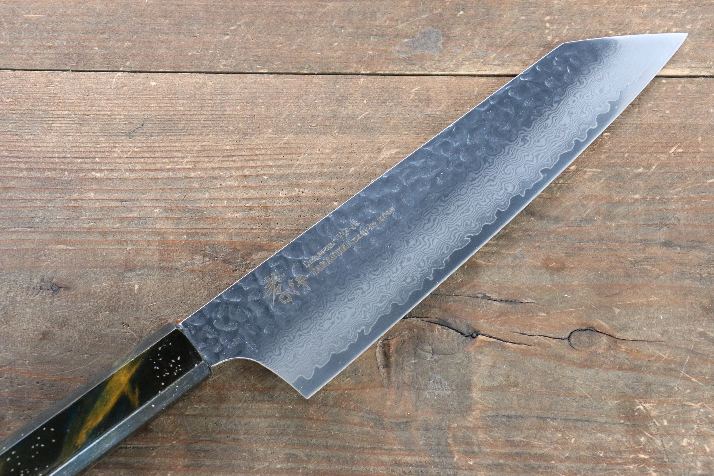 堺 孝行 VG10 33層大馬士革紋 劍型牛刀  190mm 櫟木漆塗（彩宇）握把 - 清助刃物