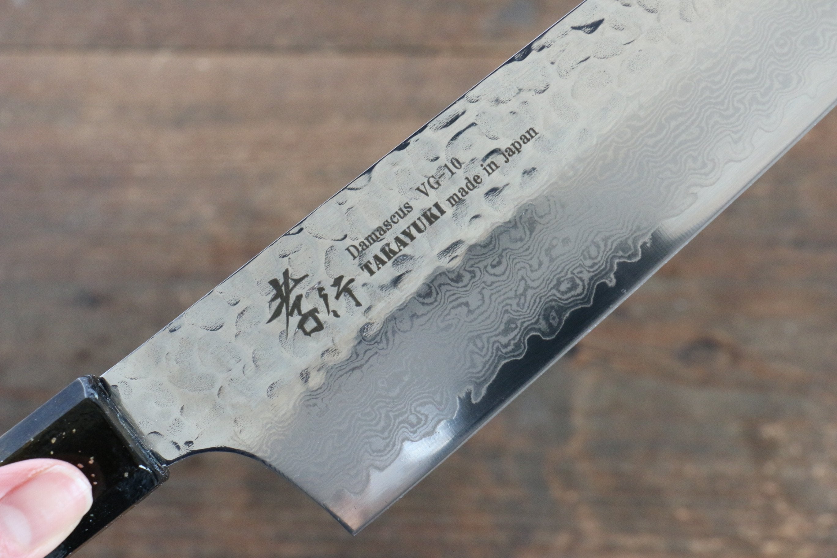 堺 孝行 VG10 33層大馬士革紋 劍型牛刀  190mm 櫟木漆塗（彩宇）握把 - 清助刃物