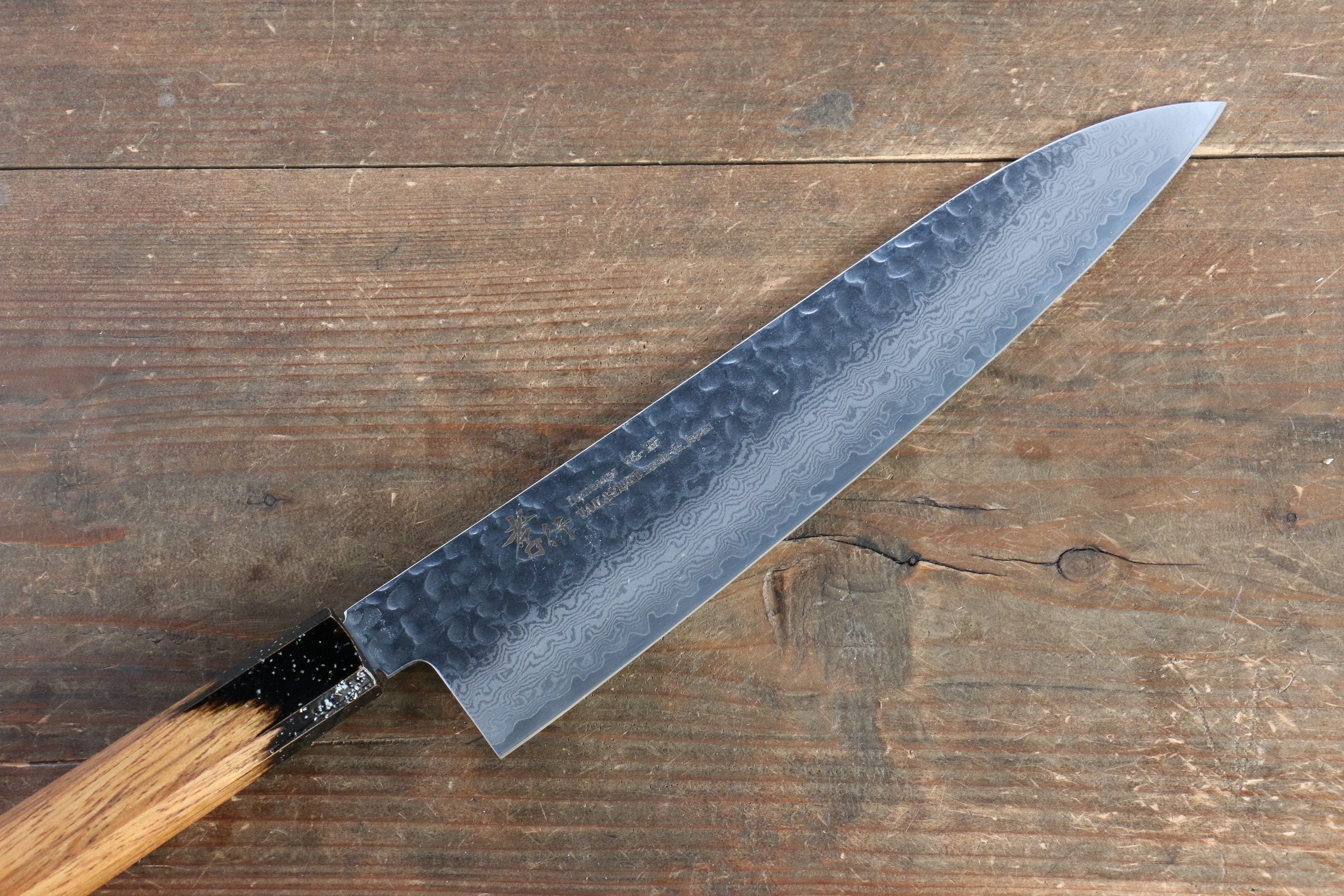 堺 孝行 VG10 33層大馬士革紋 牛刀  240mm 櫟木漆塗（黑伸）握把 - 清助刃物