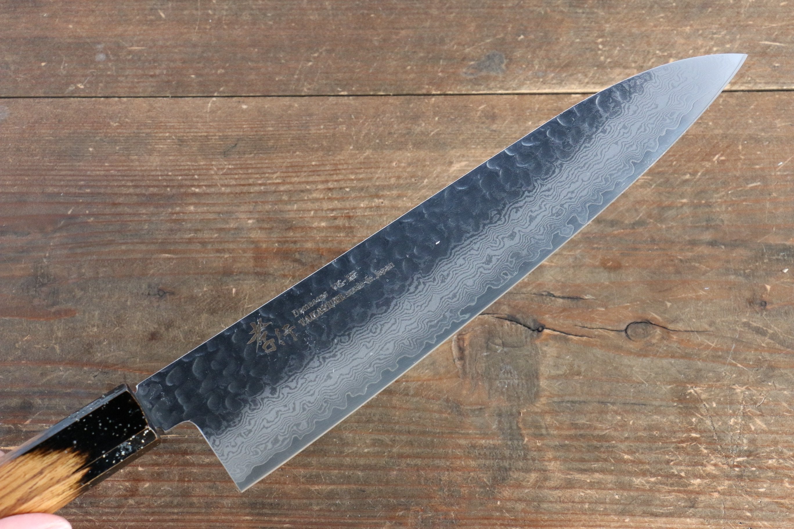 堺 孝行 VG10 33層大馬士革紋 牛刀  240mm 櫟木漆塗（黑伸）握把 - 清助刃物