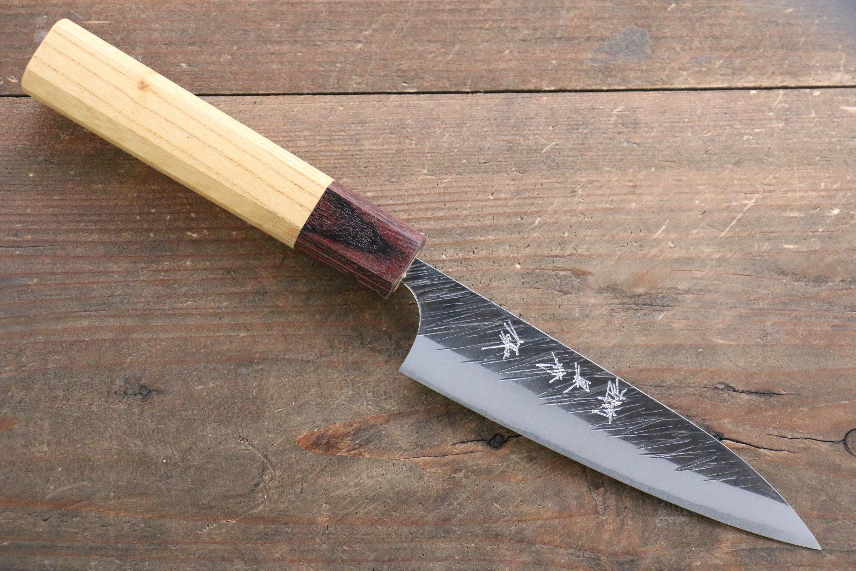 黑崎 優 風神 超級青鋼 鎚目 多用途小刀  120mm 櫸木 握把 - 清助刃物