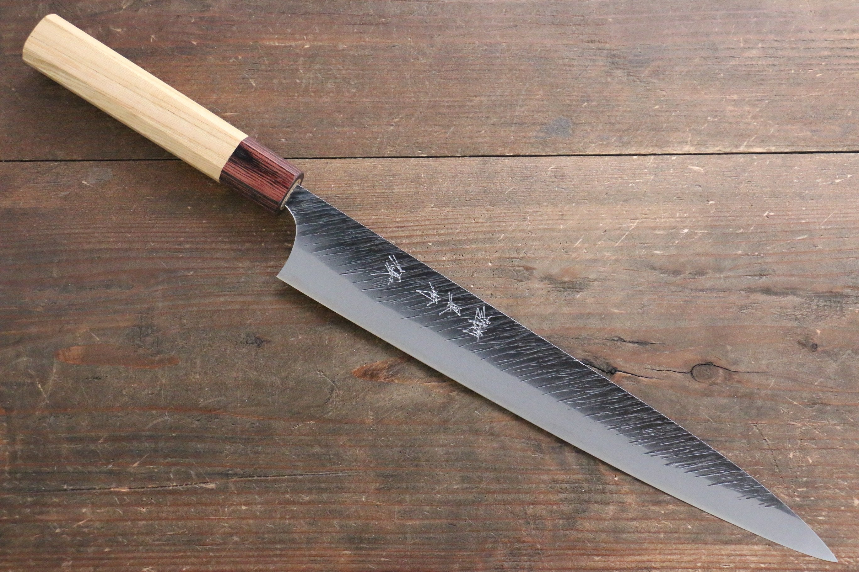 黑崎 優 風神 超級青鋼 鎚目 筋引  270mm 櫸木 握把 - 清助刃物