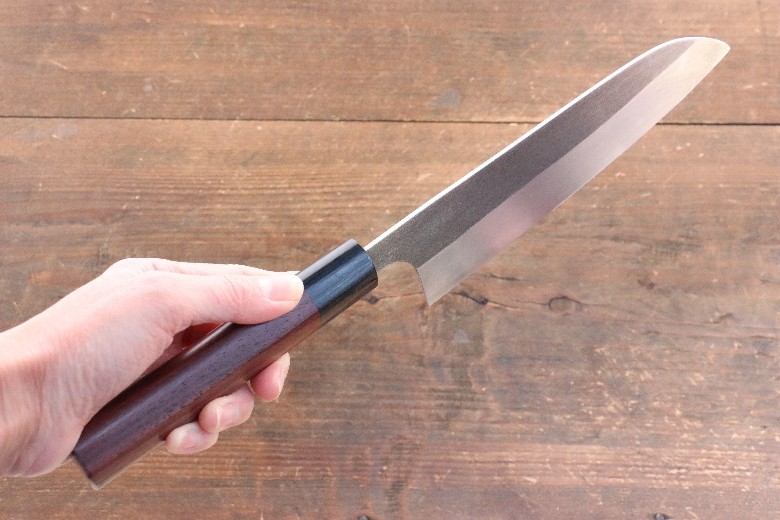 尾形 峻吾 SG2 黑打 黑打 三德刀 180mm 紫檀木 握把 - 清助刃物