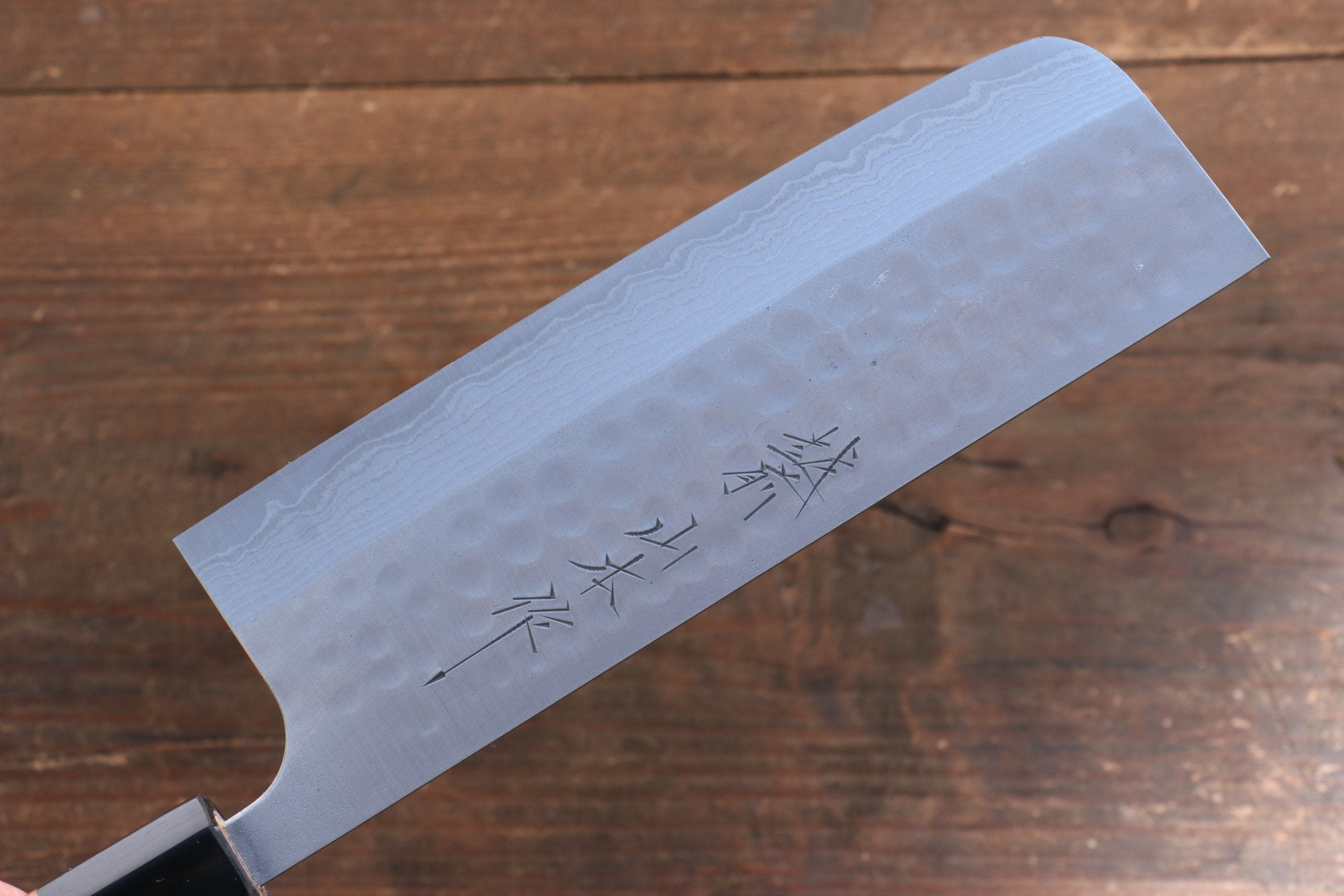山本 直 SRS13 黑色大馬士革紋 菜切  165mm 櫻桃木握把 - 清助刃物