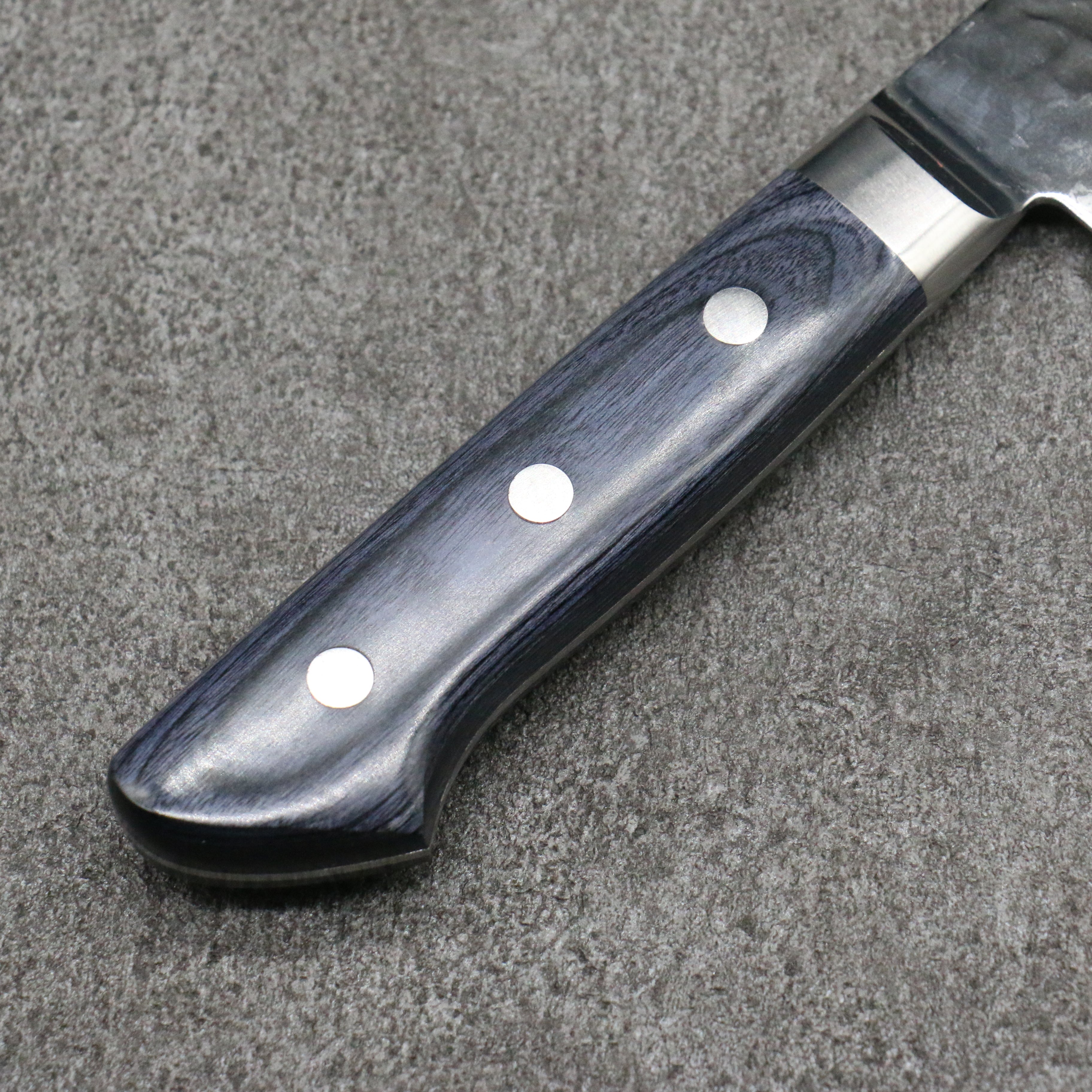 清助 藍雲 VG10 33層 大馬士革紋 三德刀 180mm 深藍色合成木 握把 附刀鞘 - 清助刃物