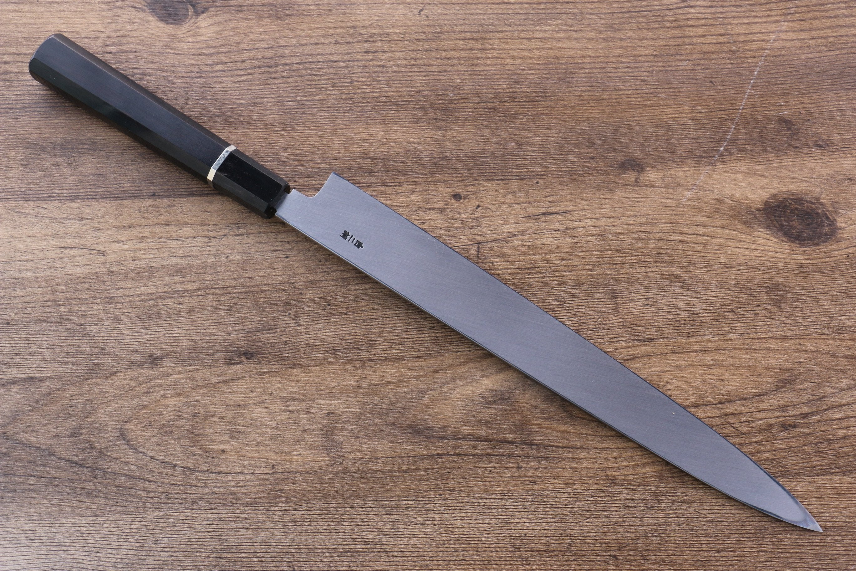 堺 孝行 富士山 本燒 白鋼二號 柳刃  300mm 黑檀（帶環型設計）握把 附刀鞘 - 清助刃物