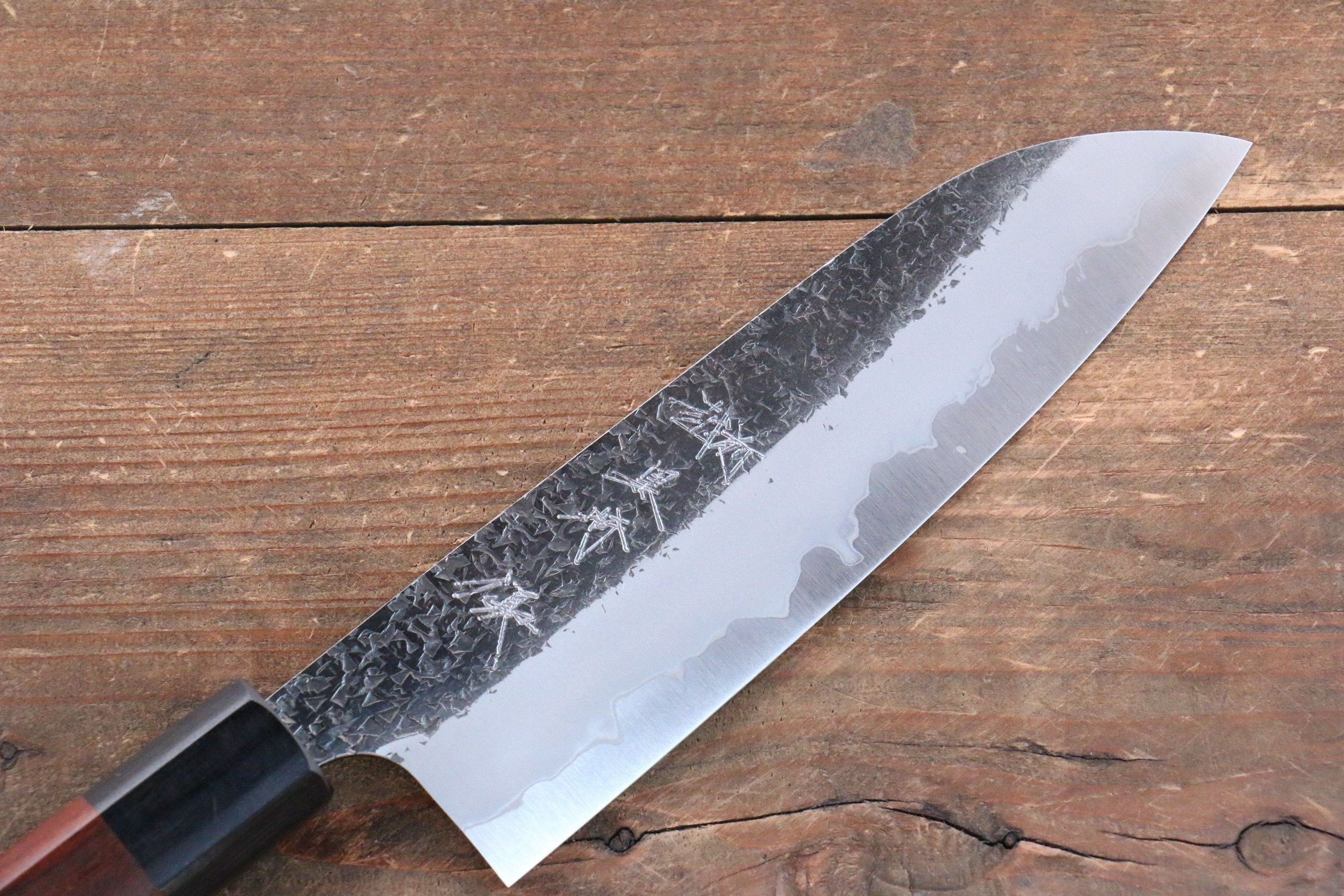 黑崎 優 雫 超級青鋼 鎚目 三德刀  165mm 紫檀木握把 - 清助刃物