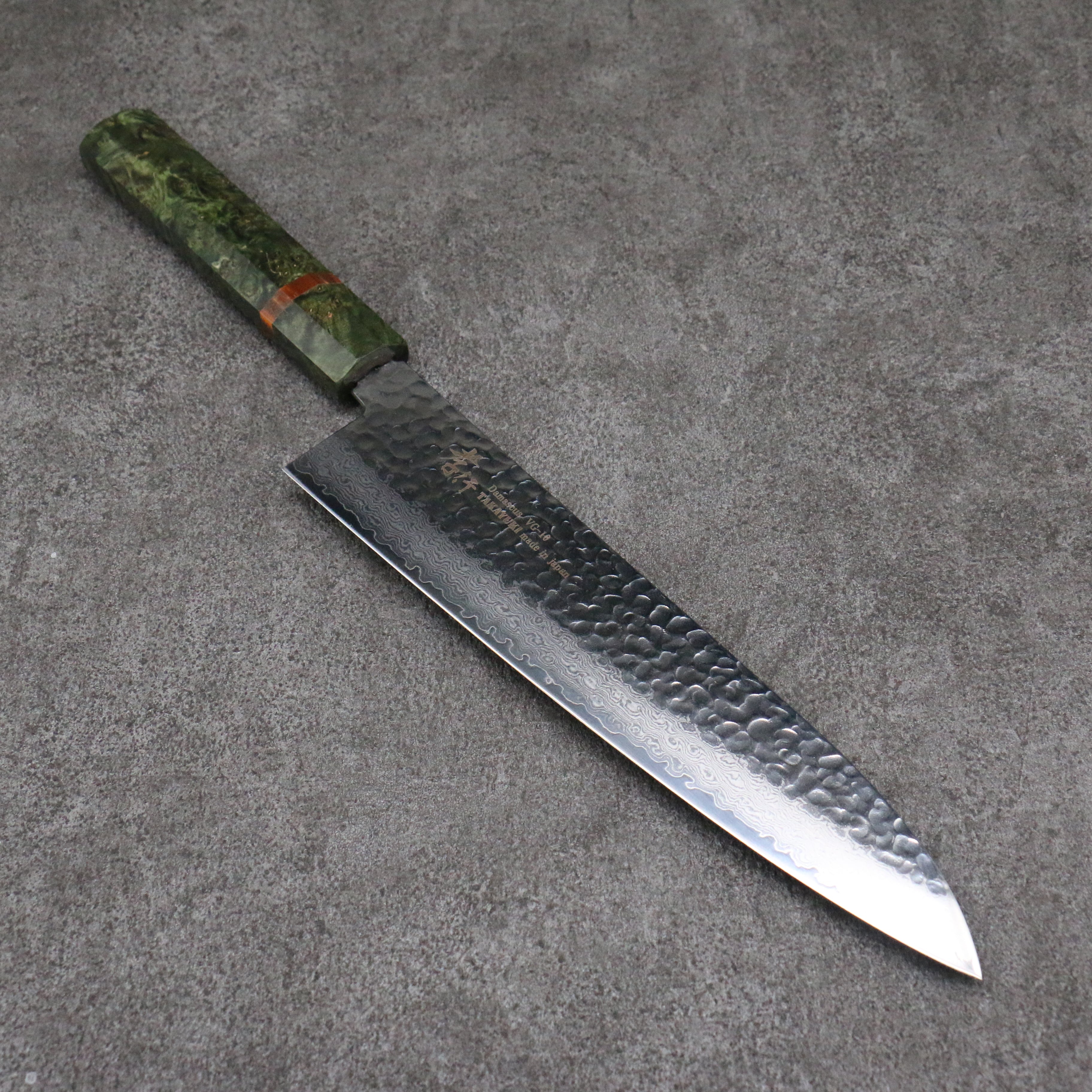堺 孝行 VG10 33層大馬士革紋 牛刀 240mm 穩定木 握把 - 清助刃物