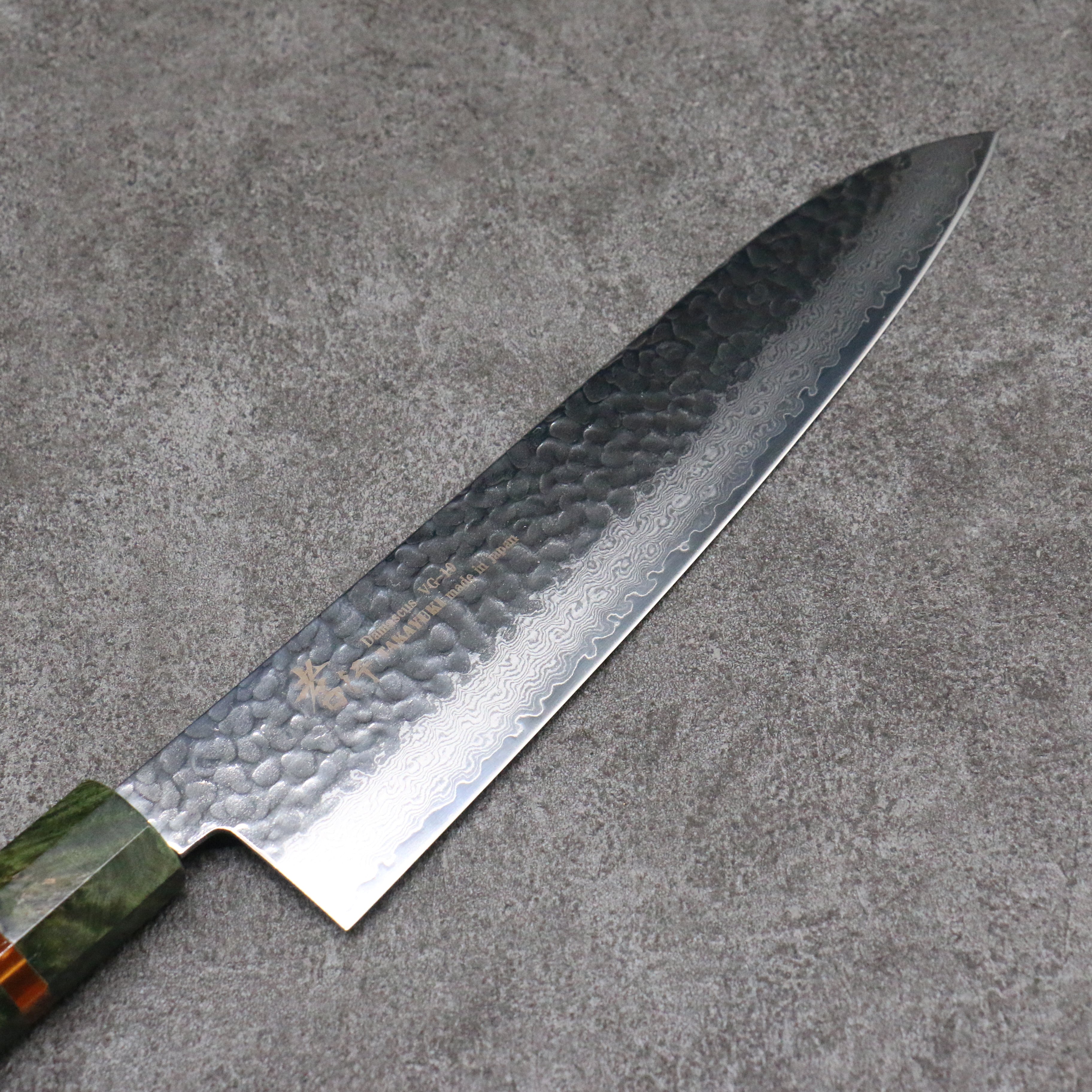 堺 孝行 VG10 33層大馬士革紋 牛刀 240mm 穩定木 握把 - 清助刃物