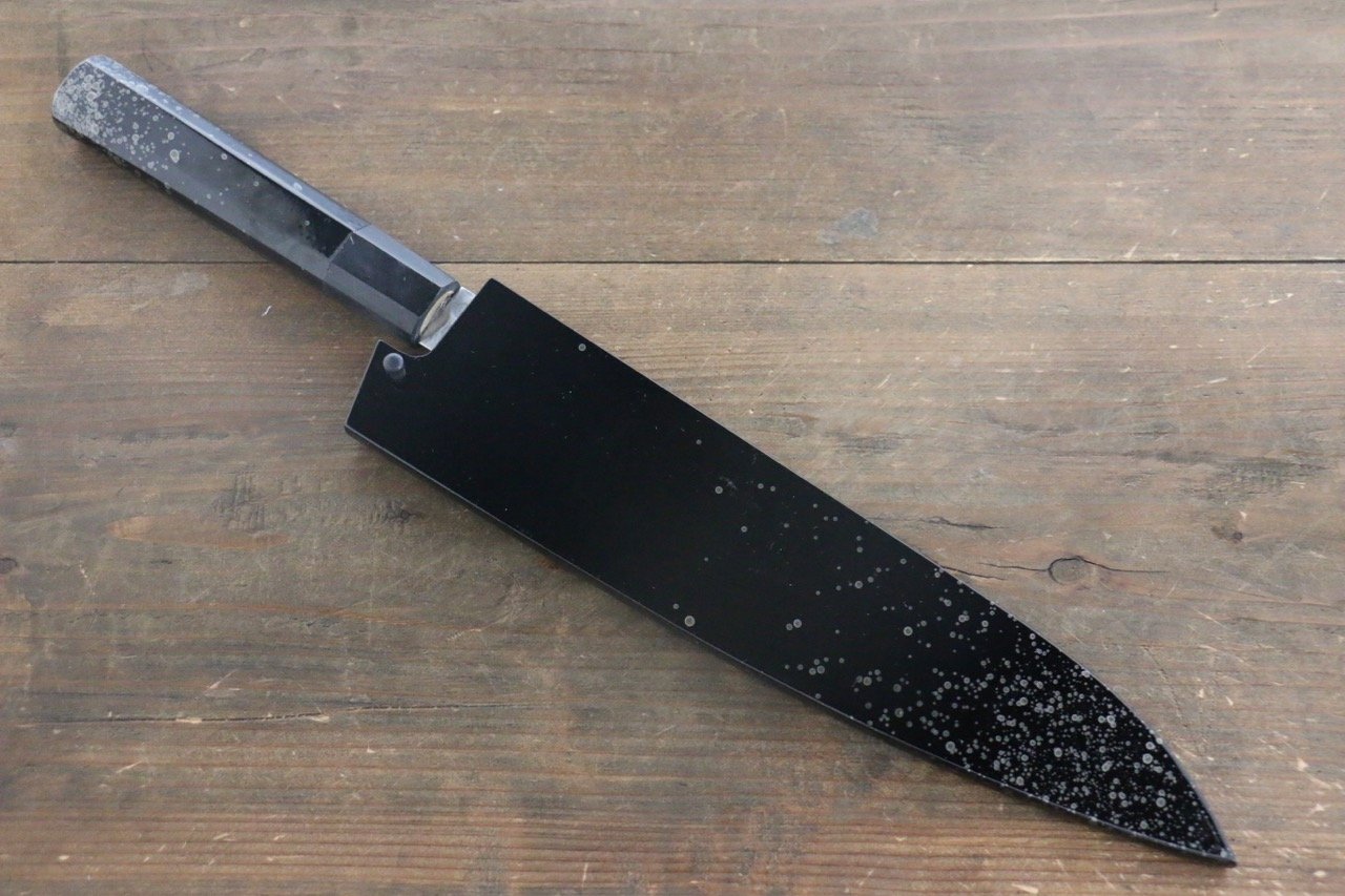 堺 孝行 45層大馬士革紋 鎚目 牛刀  240mm 銀漆塗握把 - 清助刃物