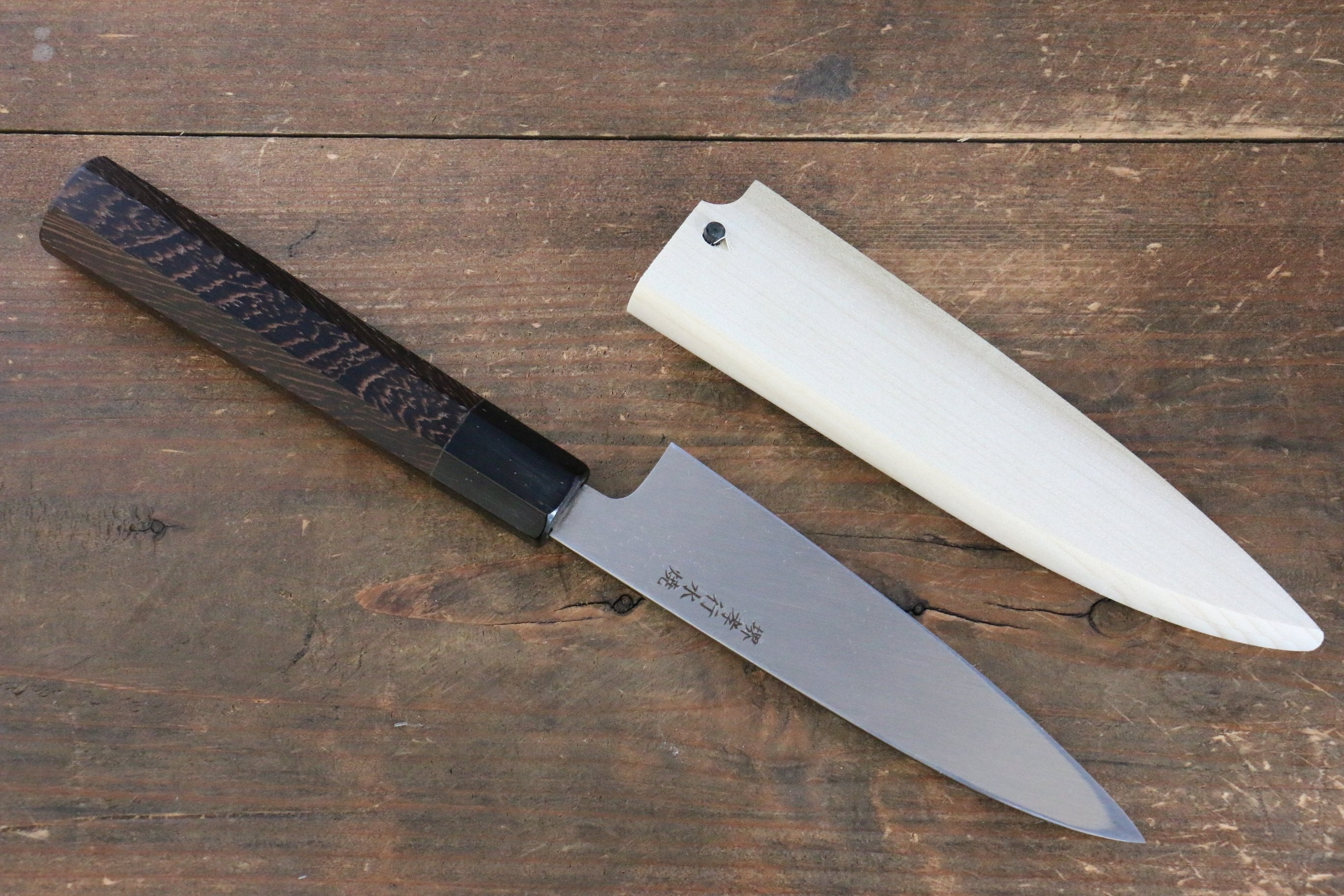 堺 孝行 本燒 白鋼二號 葉蘭切刀  120mm 雞翅木 握把 附刀鞘 - 清助刃物