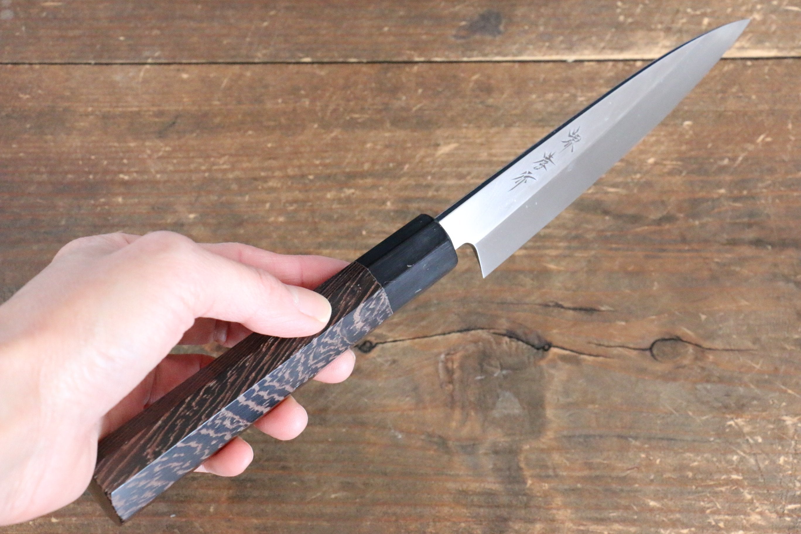 堺 孝行 本燒 白鋼二號 葉蘭切刀  120mm 雞翅木 握把 附刀鞘 - 清助刃物