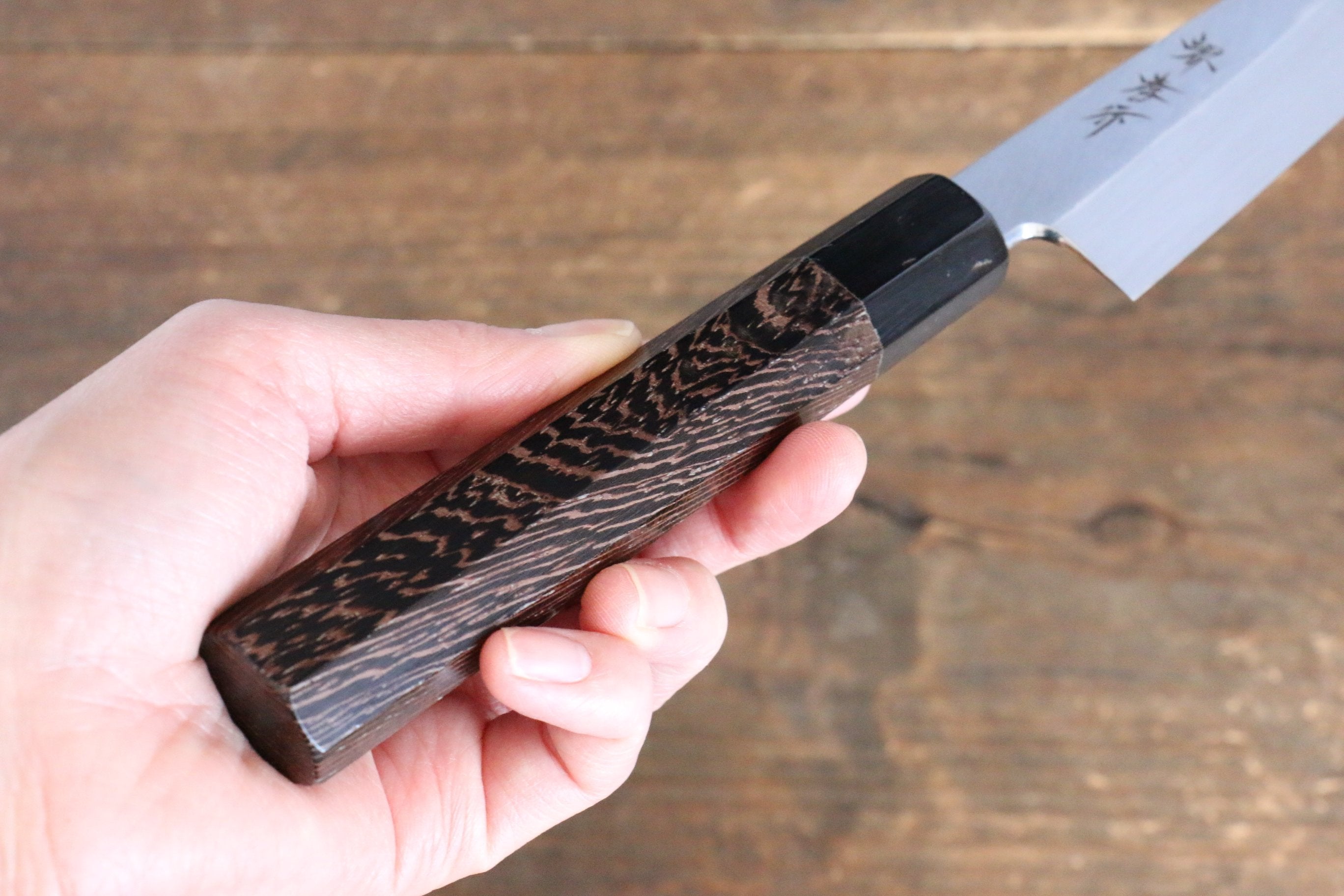 堺 孝行 本燒 白鋼二號 葉蘭切刀  120mm 雞翅木 握把 附刀鞘 - 清助刃物