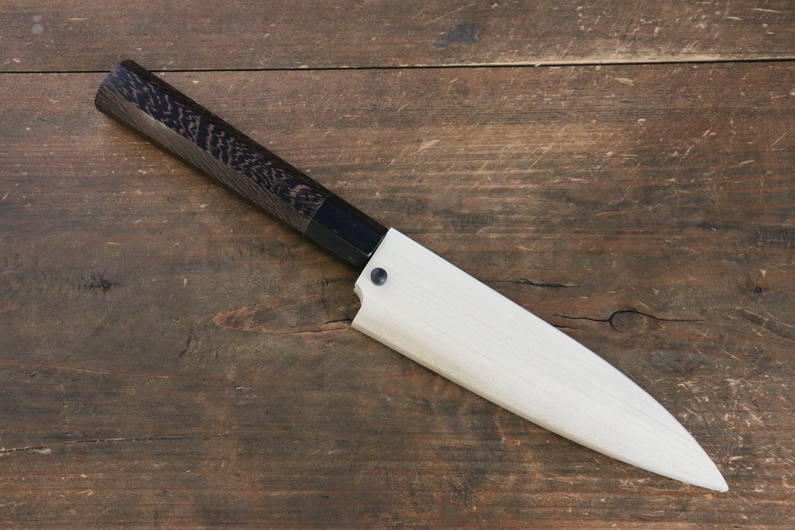 堺 孝行 本燒 白鋼二號 葉蘭切刀  120mm 雞翅木 握把 附刀鞘 - 清助刃物