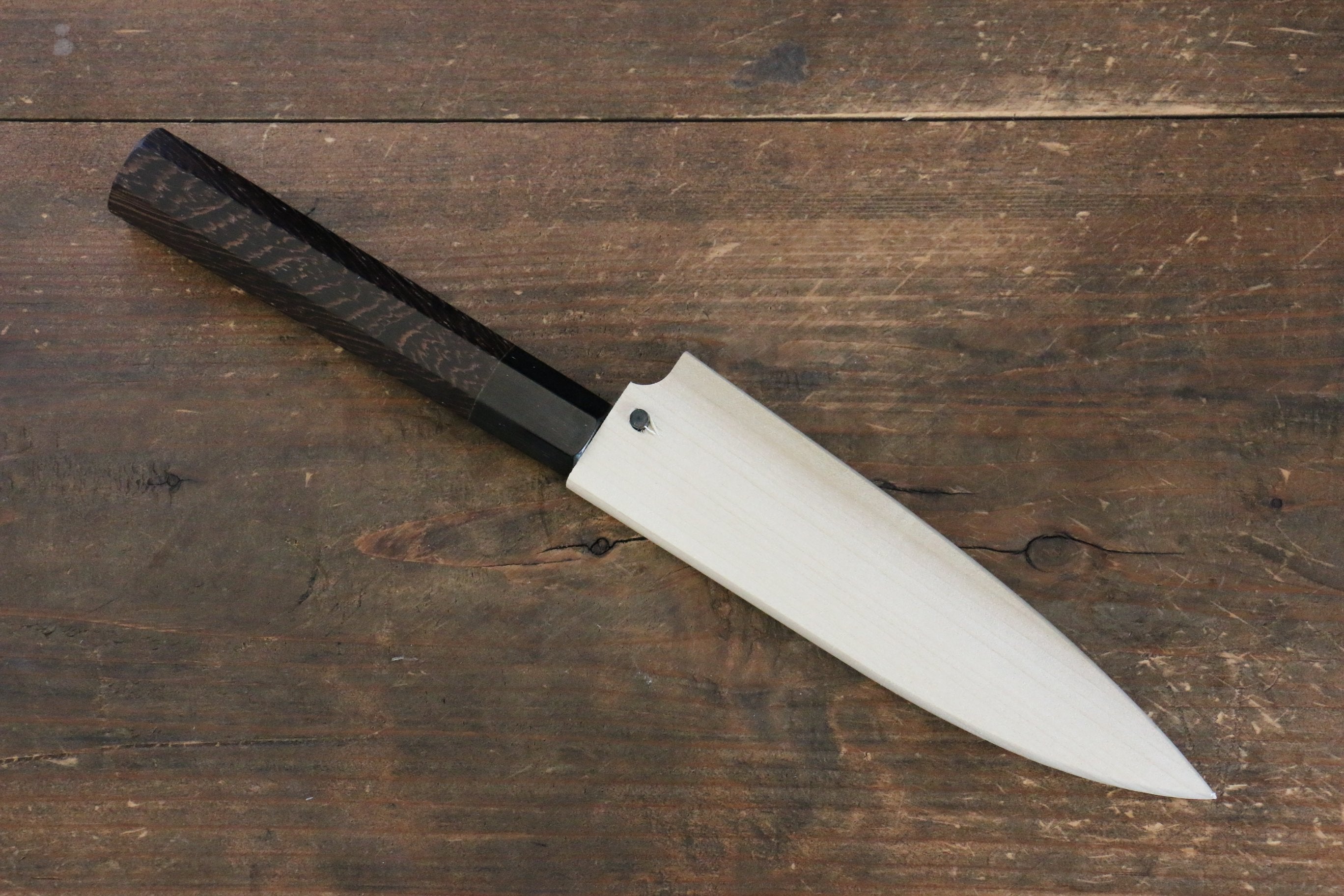 堺 孝行 本燒 白鋼二號 葉蘭切刀  120mm 雞翅木 握把 附刀鞘 - 清助刃物